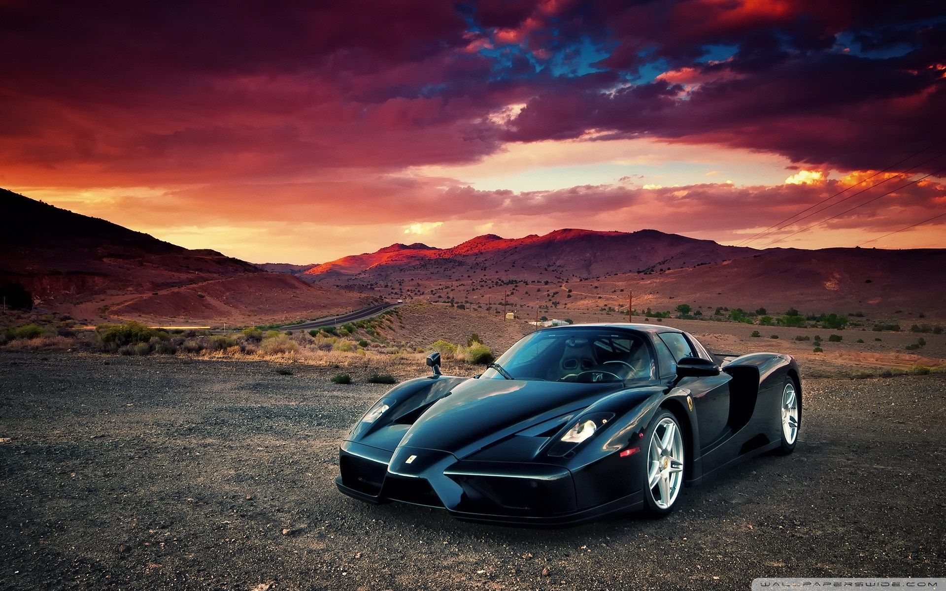 Ferrari nera al tramonto, 1920x1200 WUXGA, PC