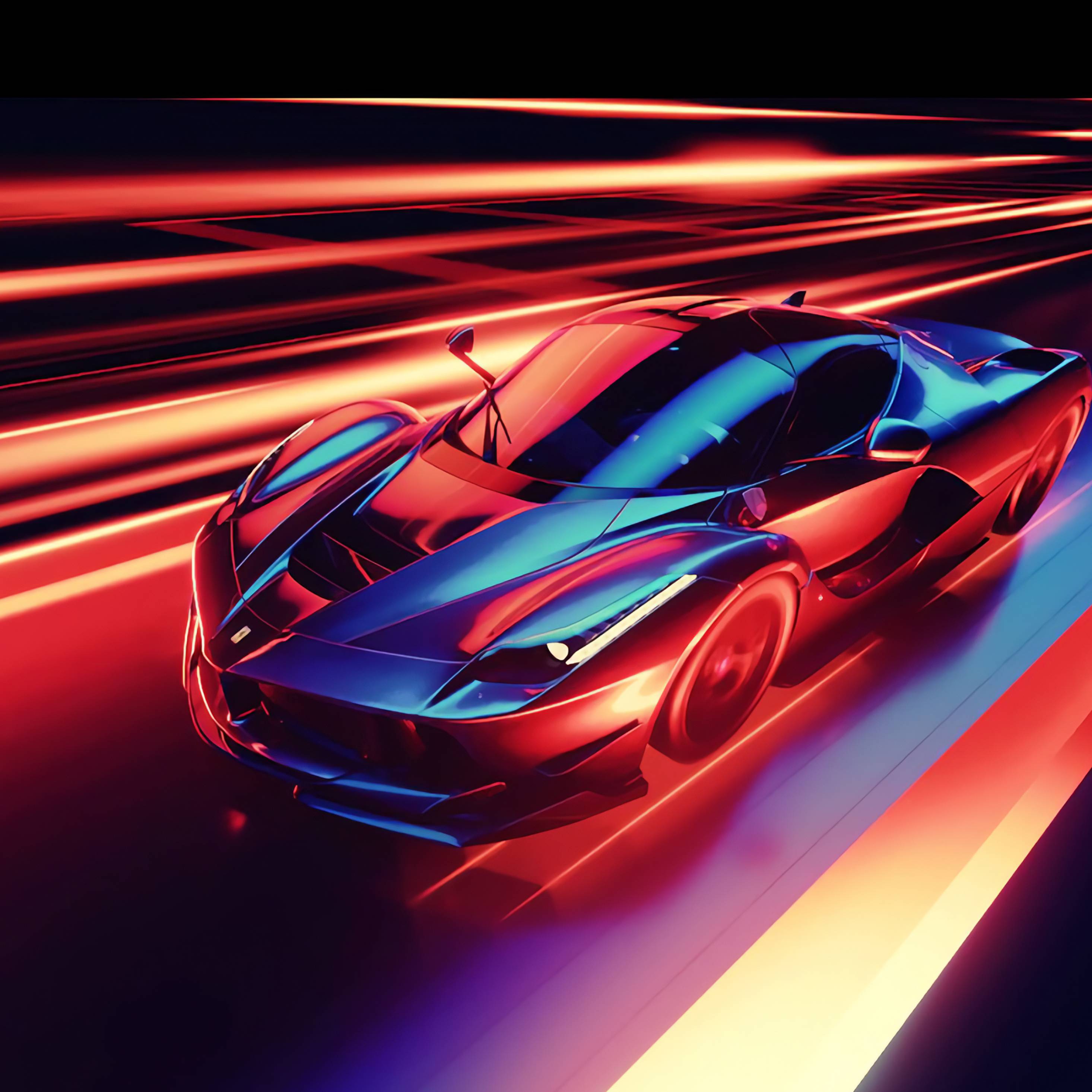 Ferrari sportiva luci rosse, Maranello, 2932x2932 WQXGA, PC