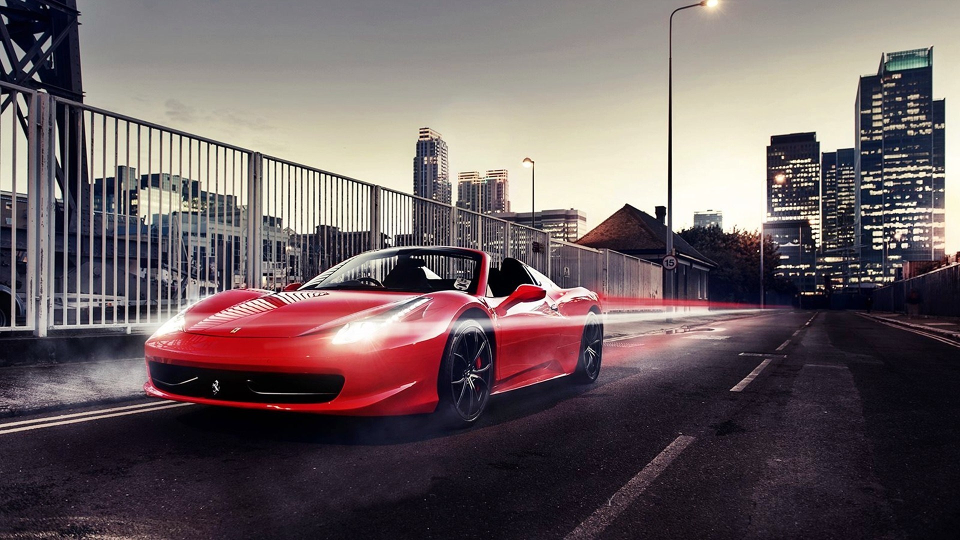 Ferrari rossa su ponte, 1920x1080 Full HD, Desktop