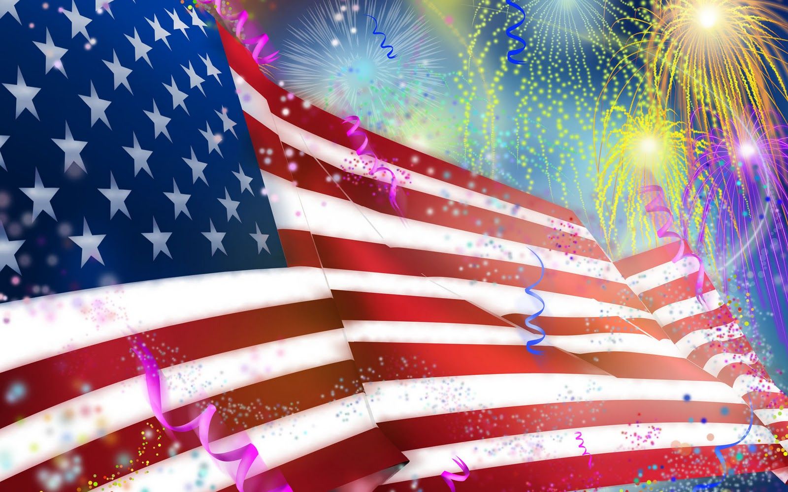 Bandiera USA con fuochi artificio, 1600x1000 900p, Laptop
