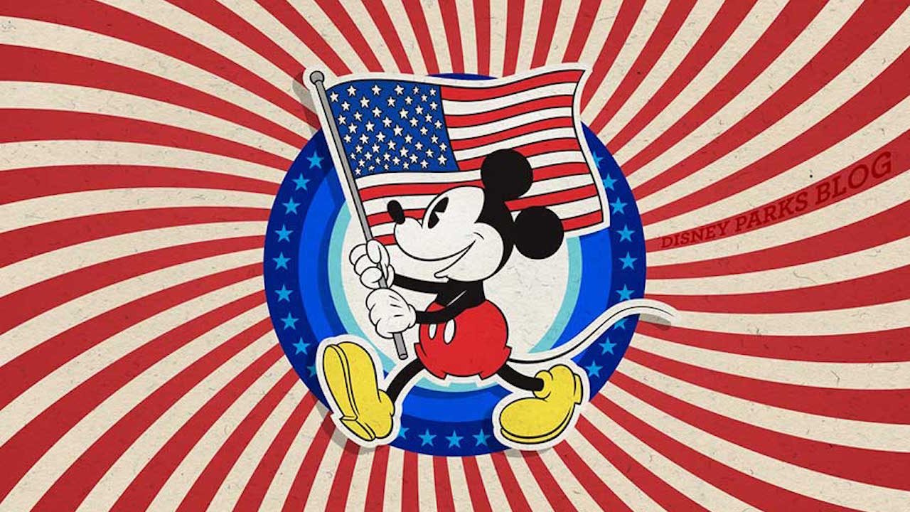 Topolino con bandiera americana, Disney, 1280x720 HD, Desktop