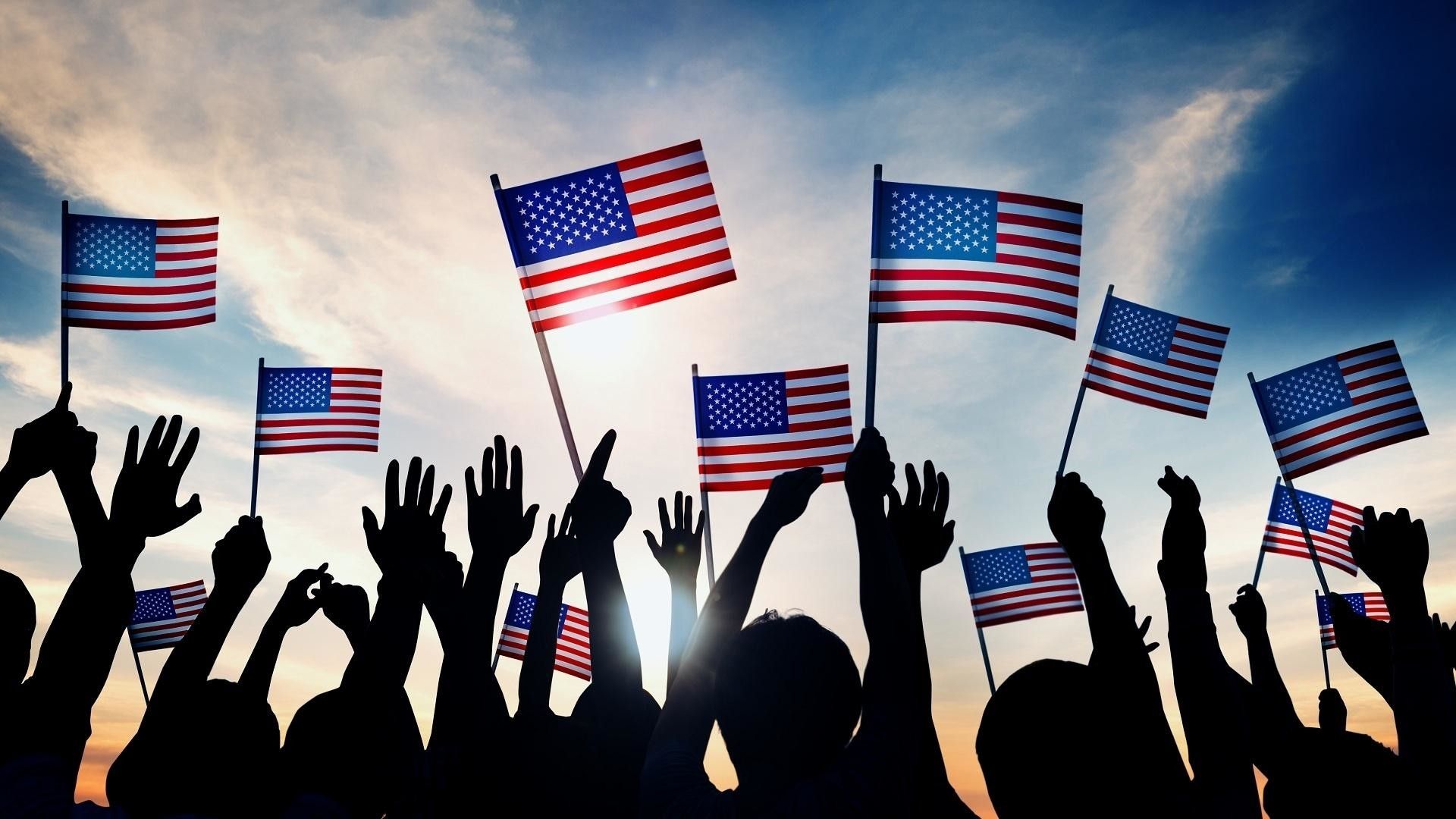 Bandiera USA con fuochi d'artificio, 1920x1280 Full HD+ WUXGA, Desktop
