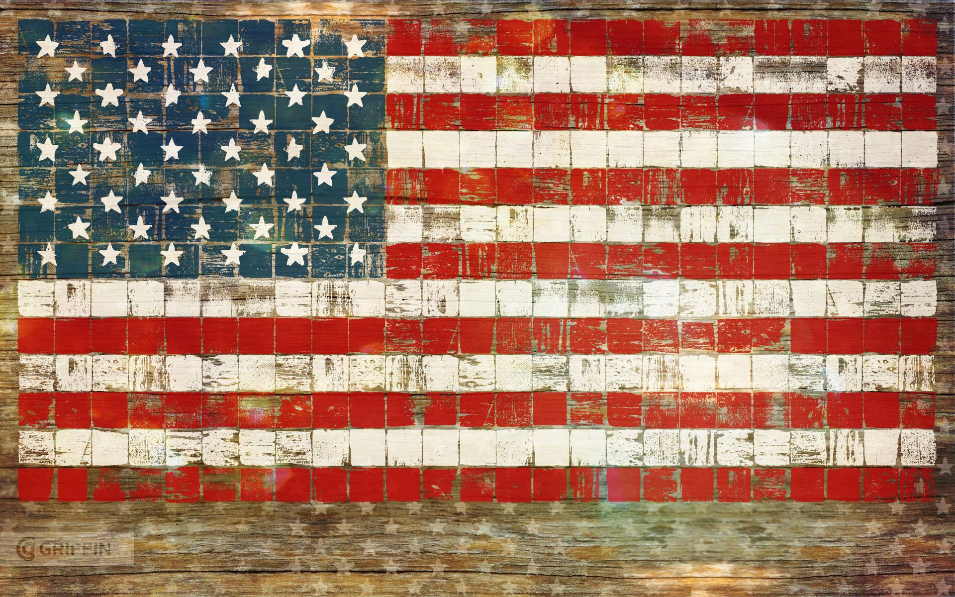 Bandiera americana vintage su legno, 1920x1200 WUXGA, iMac
