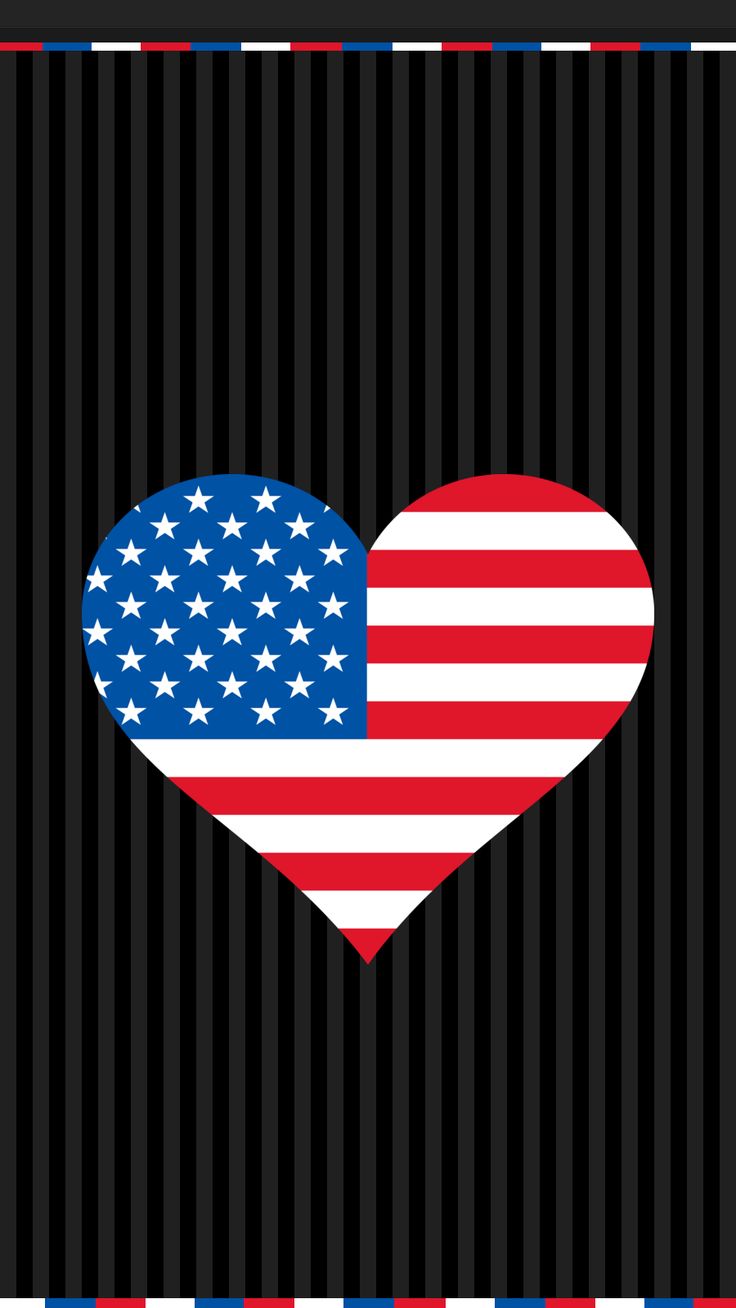Cuore bandiera americana, 736x1308 Full HD Verticale, Smartphone