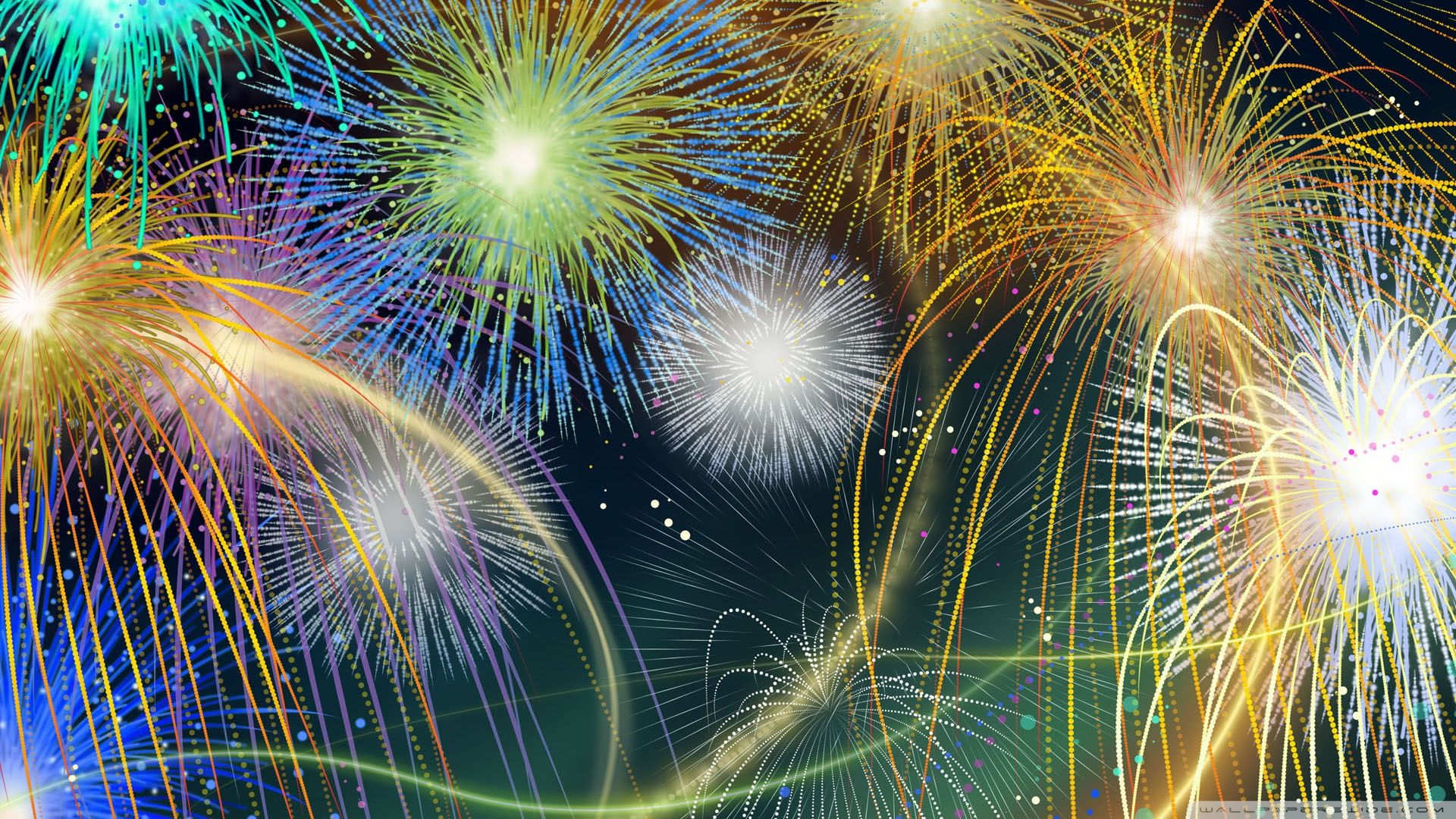 Fuochi d'artificio colorati notte, 1920x1080 Full HD 1080p, Desktop