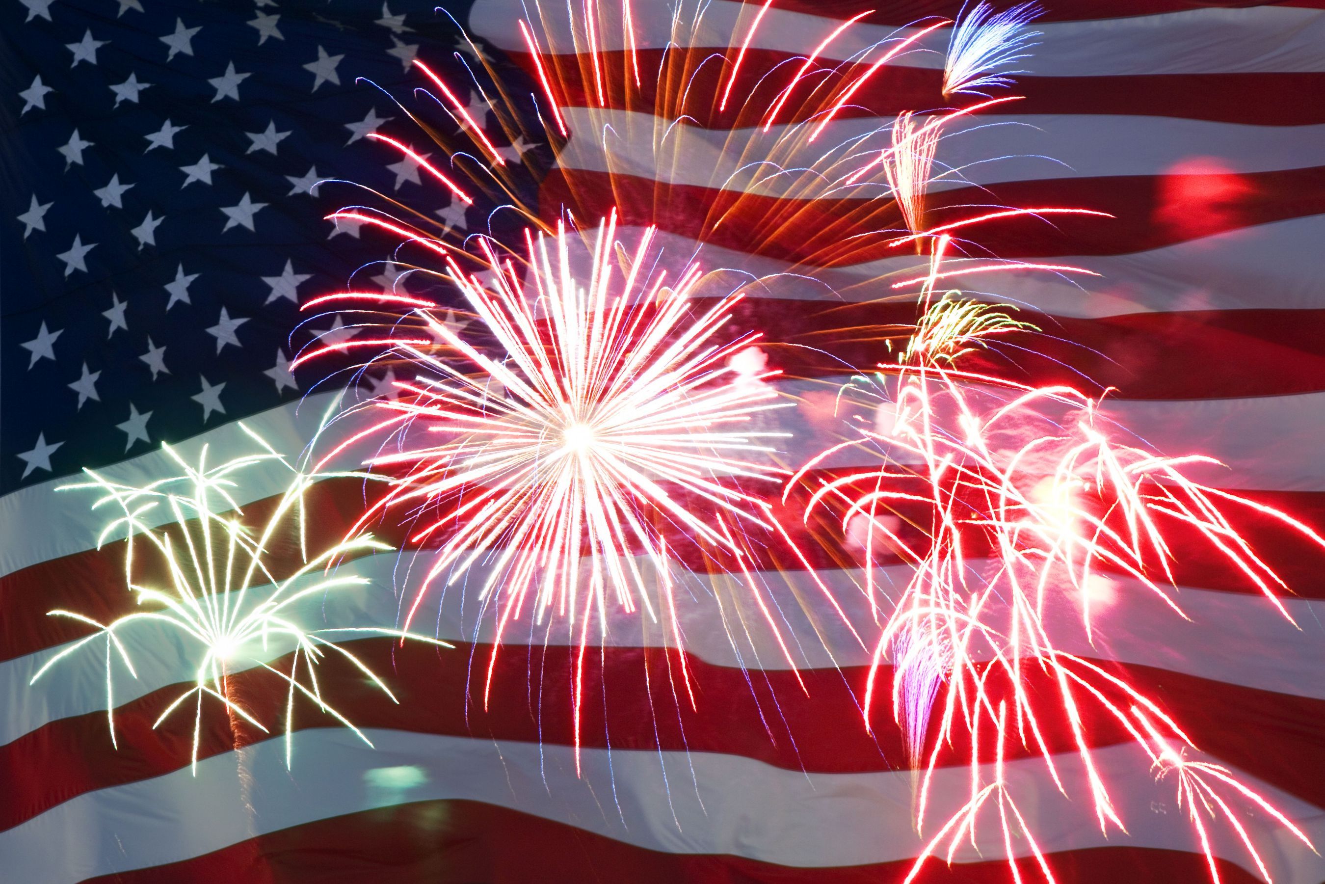 Fuochi d'artificio bandiera americana, 2700x1801 2K, Desktop