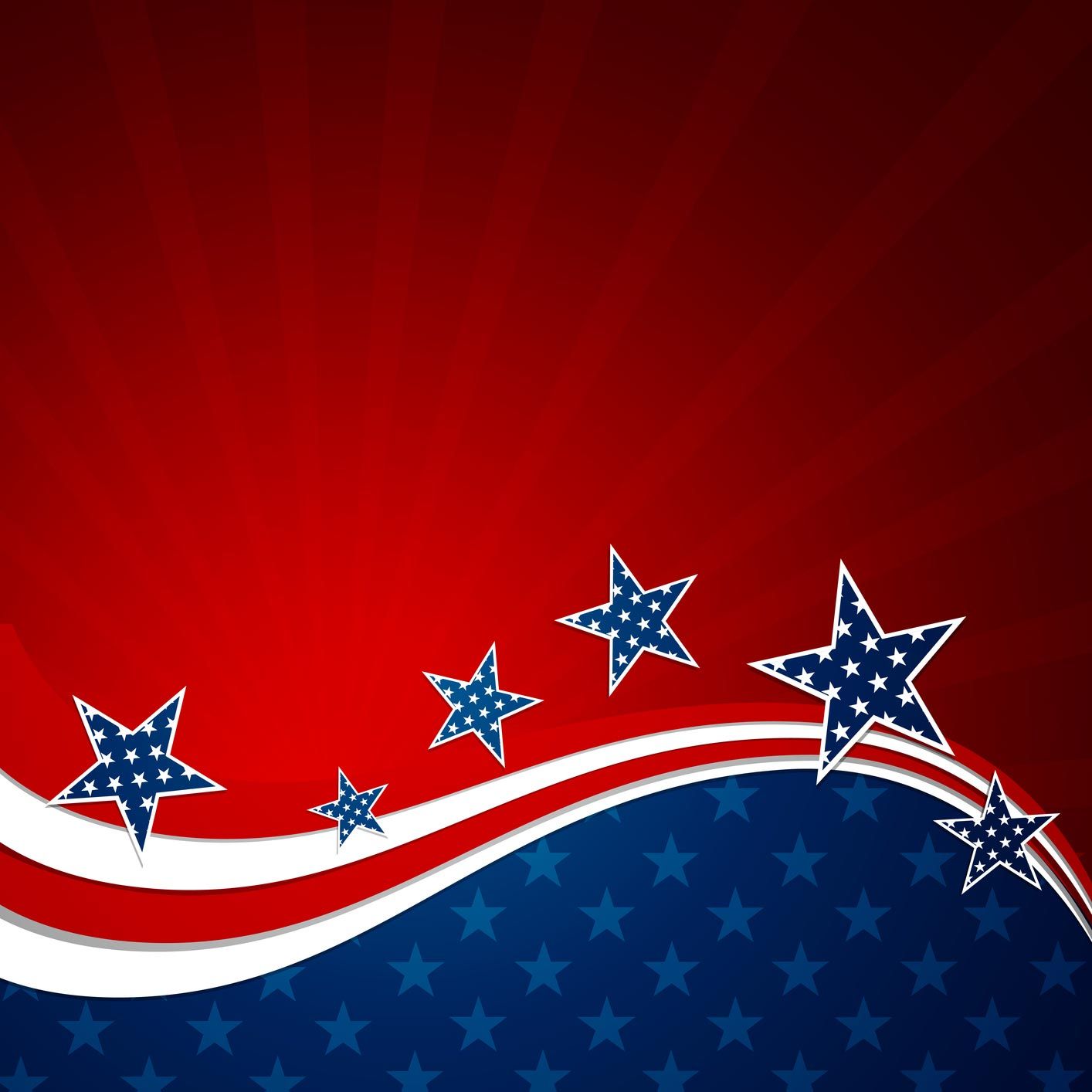 stelle e onde bandiera USA, 1414x1414 720p, Laptop