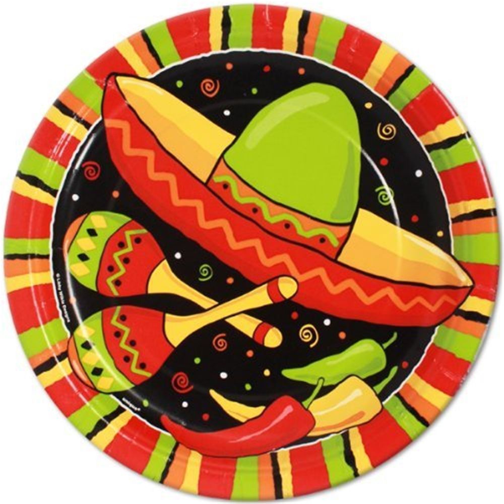 Piatto festa messicana sombrero maracas, 1000x1000 HD, Desktop