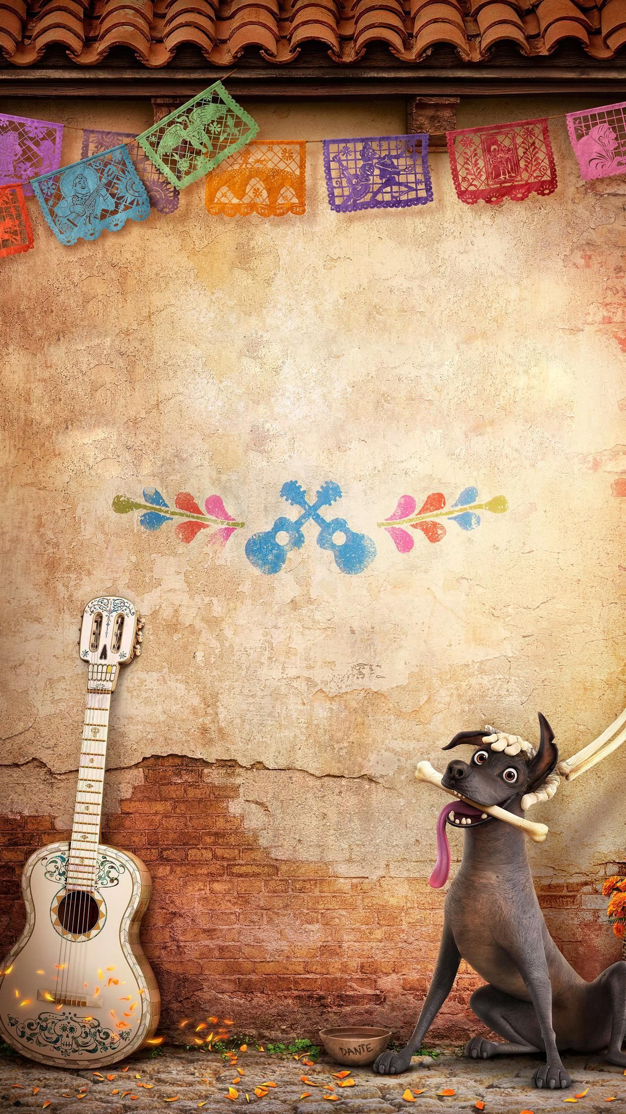 Coco Disney chitarra e cane, classici d'animazione, 1276x2270 Full HD Verticale, Smartphone