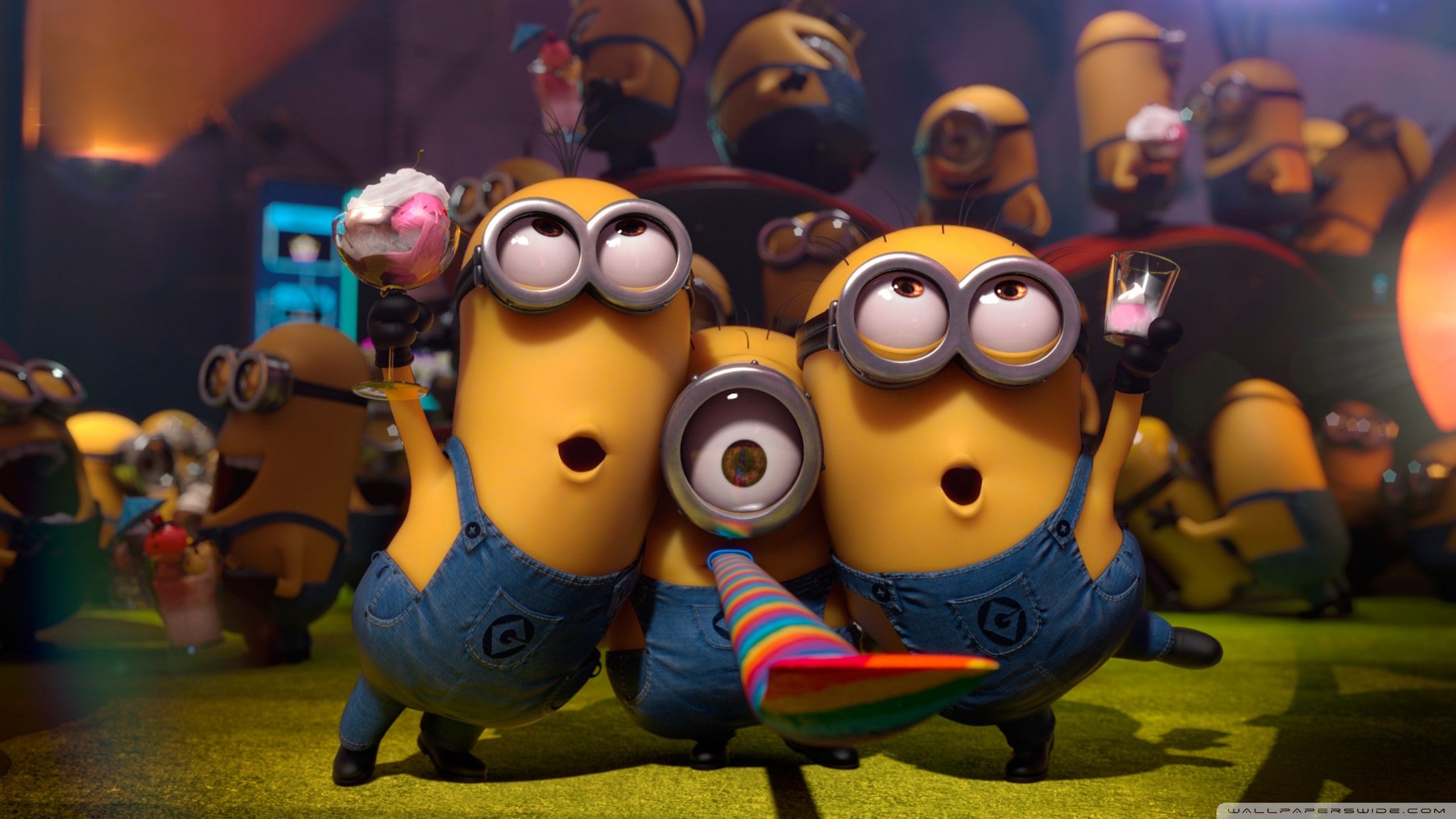 Minions in festa, 2400x1350 Hi-Res, Laptop
