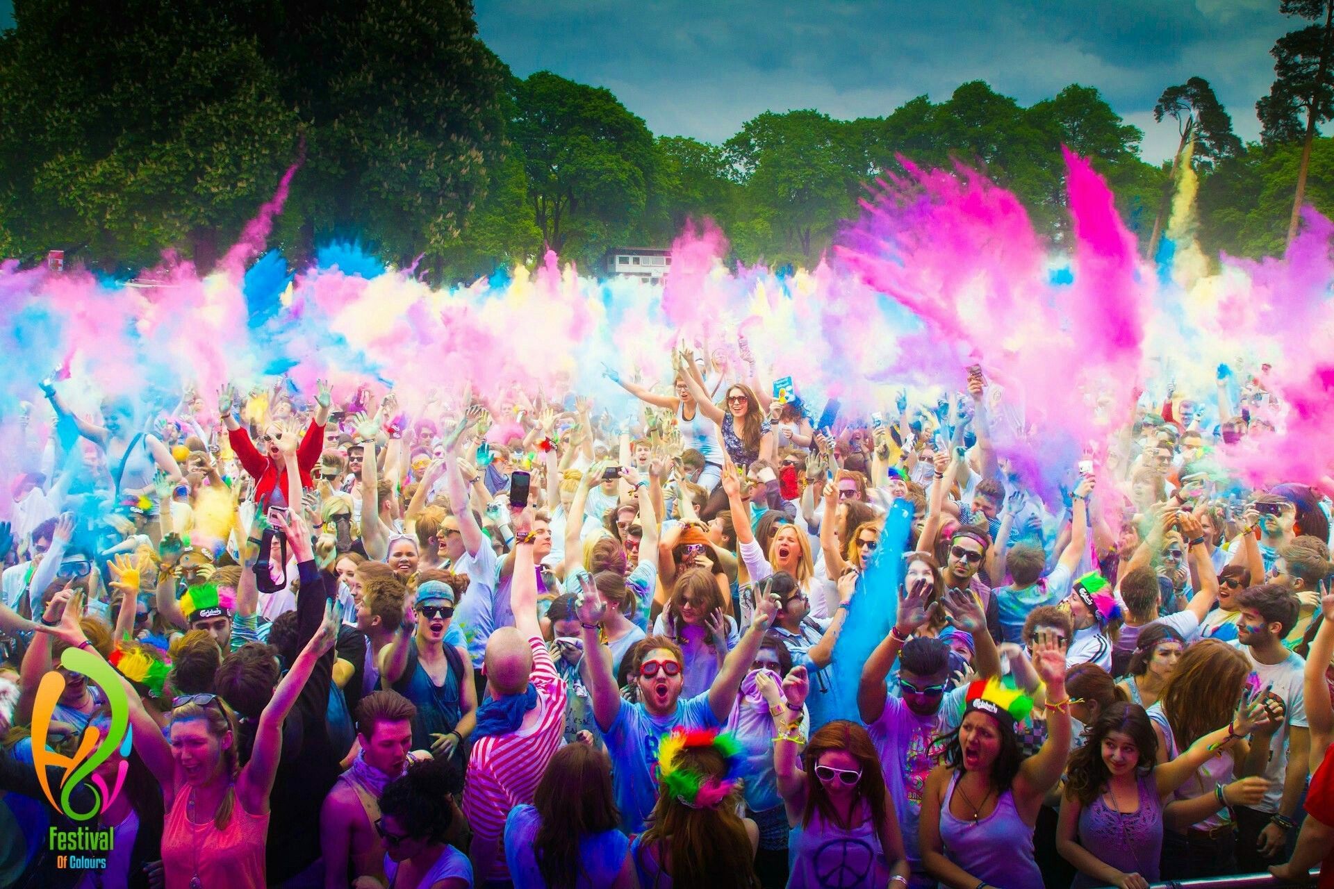 Festival dei colori, folla festante, 1920x1280 Full HD+, PC
