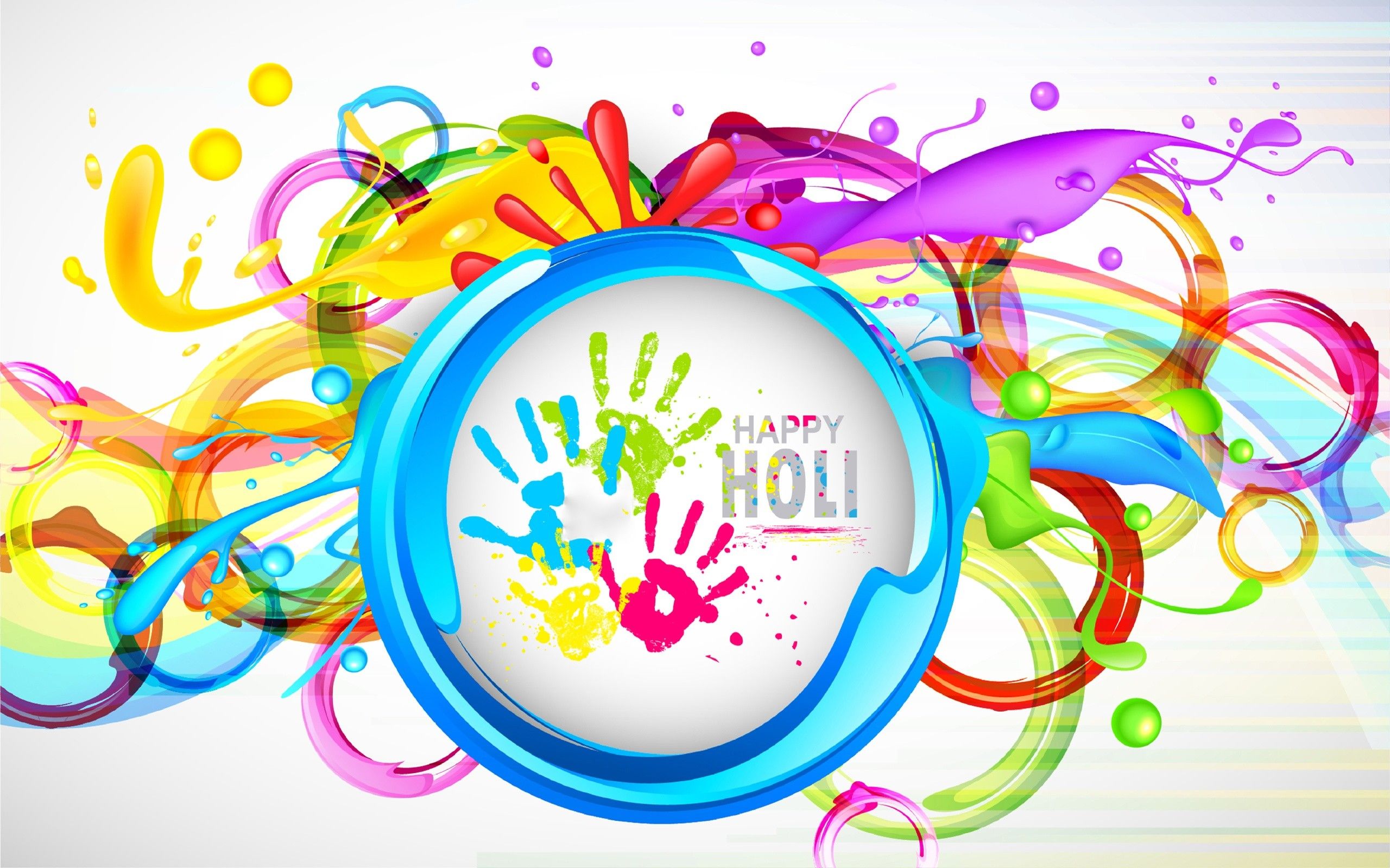 Happy Holi impronte colorate, 2560x1600 WQXGA, PC
