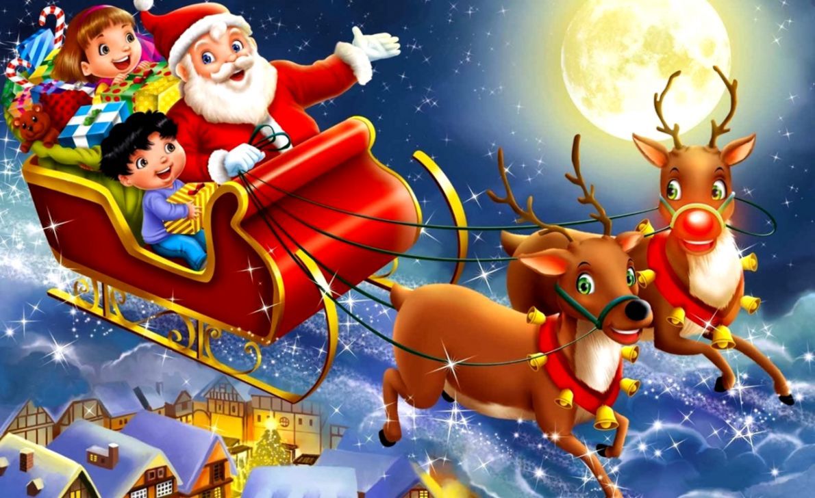 Babbo Natale slitta renne, 1190x728 HD, iMac