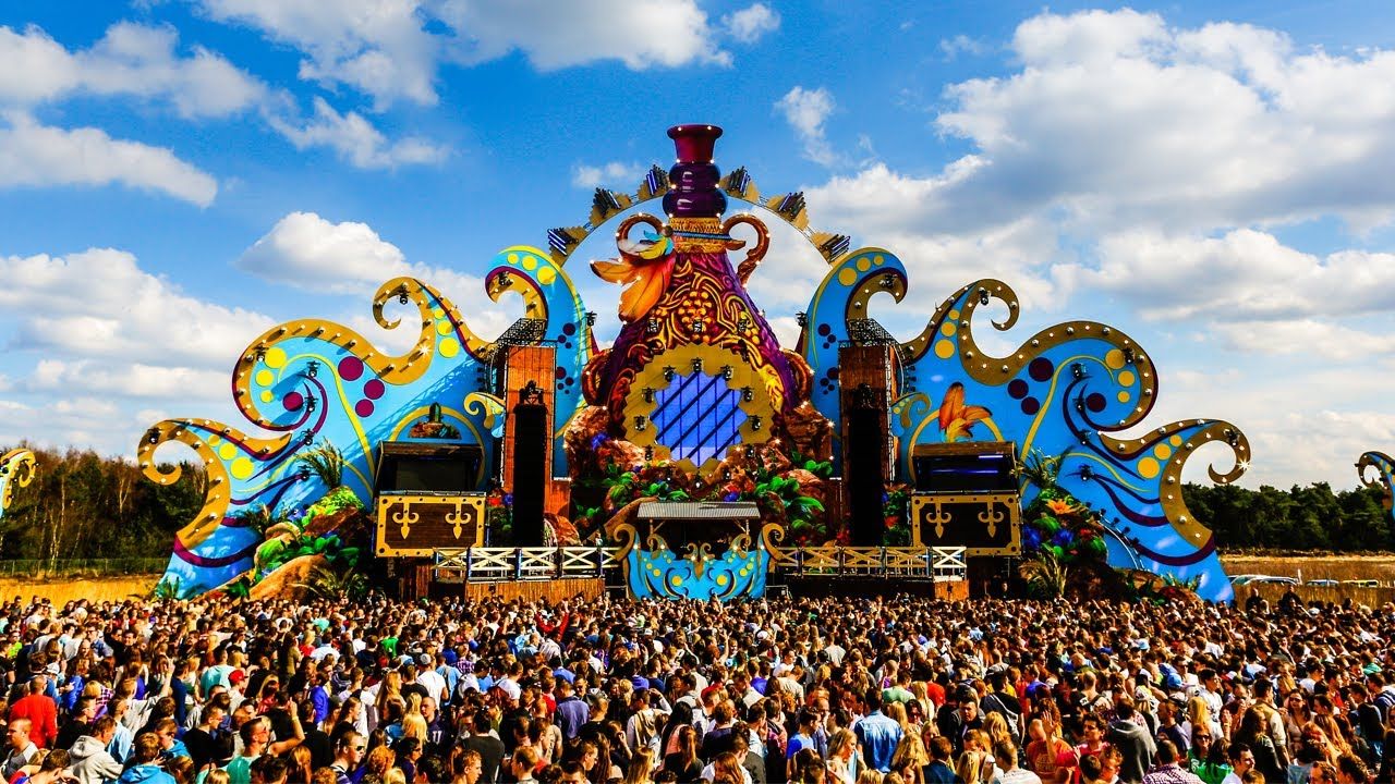 Palco festival musicale colorato folla, 1280x720 HD, Desktop