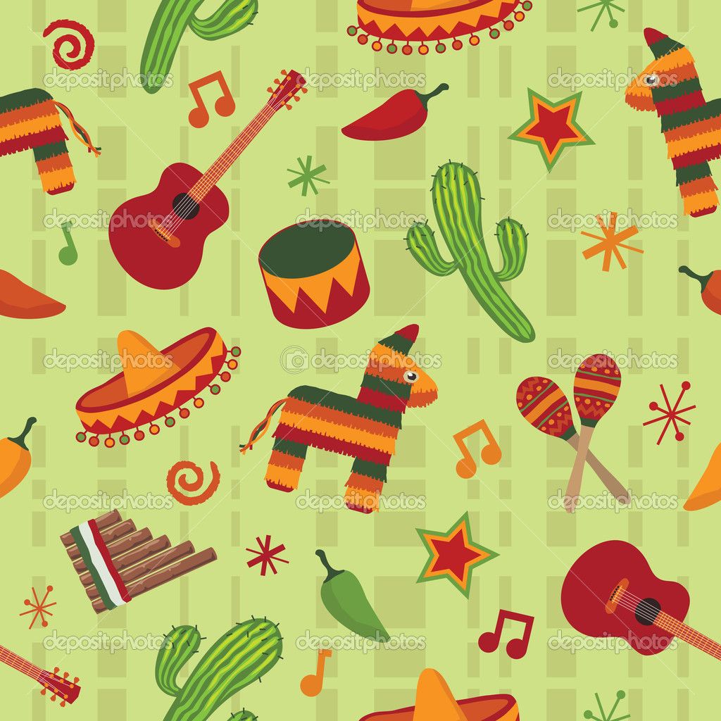 Pattern festa messicana piñata sombrero, 1024x1024 HD, PC