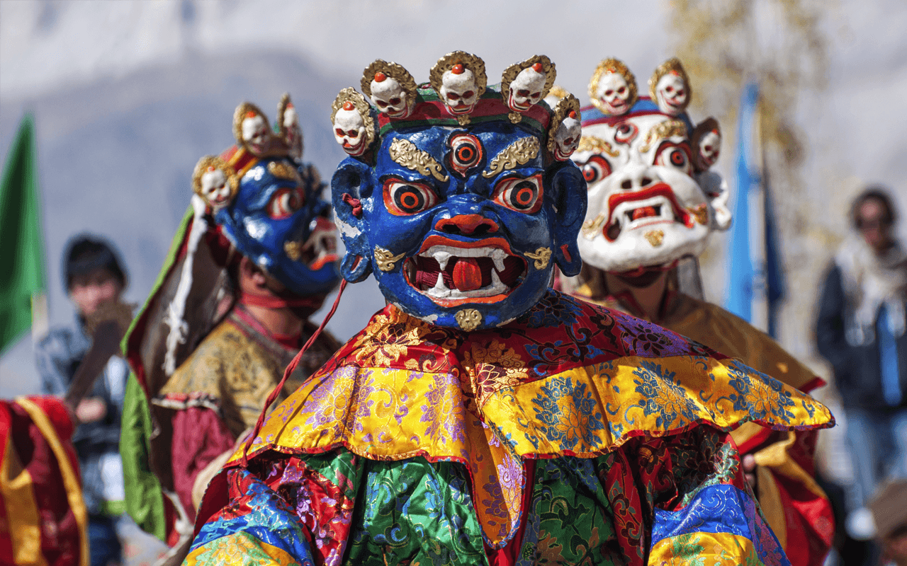 Danzatore mascherato festival Hemis, 1280x800 720p, PC