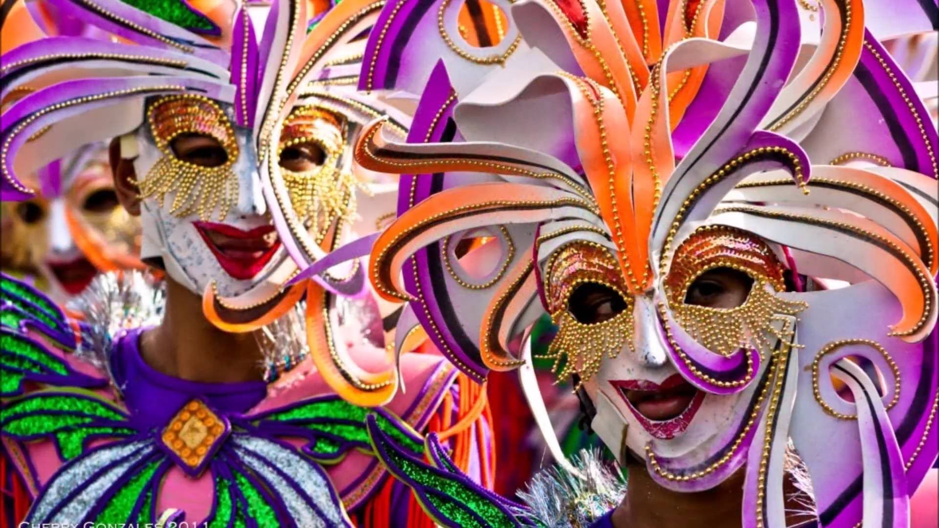Maschere colorate festival MassKara, 1920x1080 1080p, Desktop