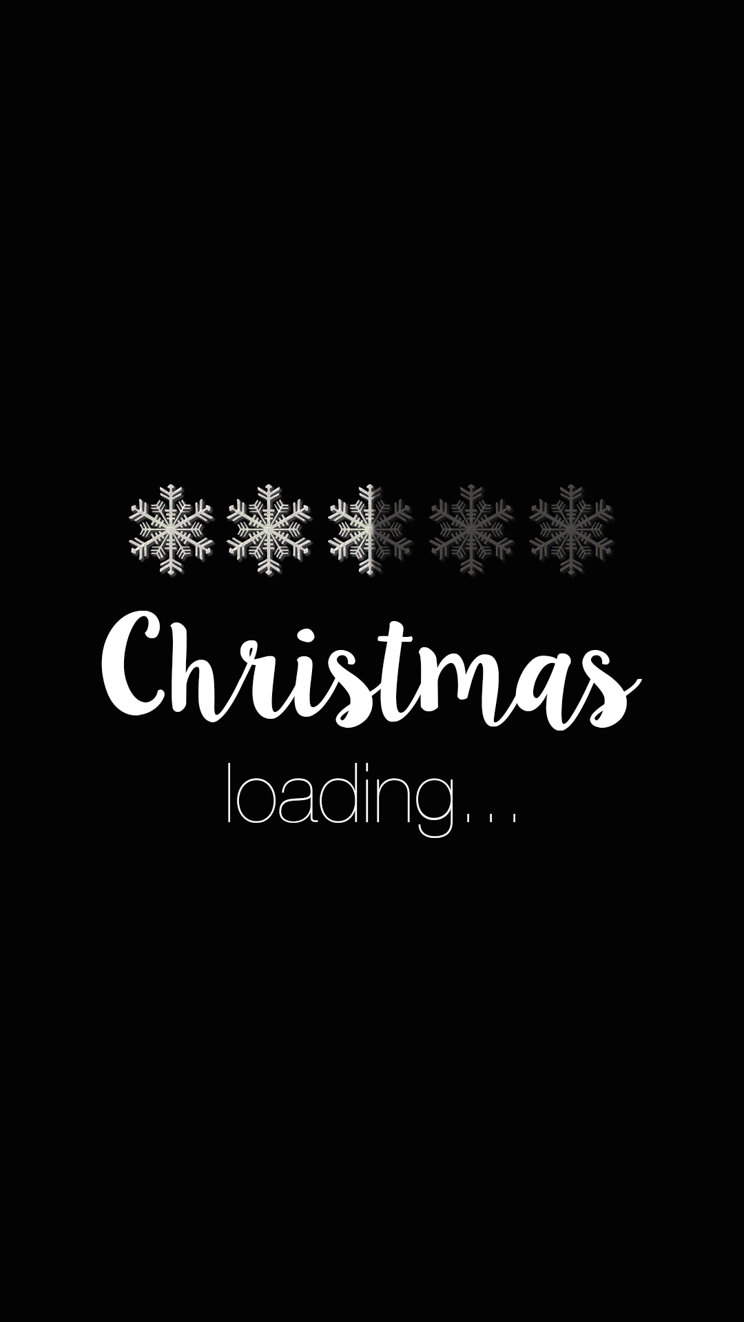 Christmas loading fiocchi neve nero, 1080x1920 Verticale, Mobile