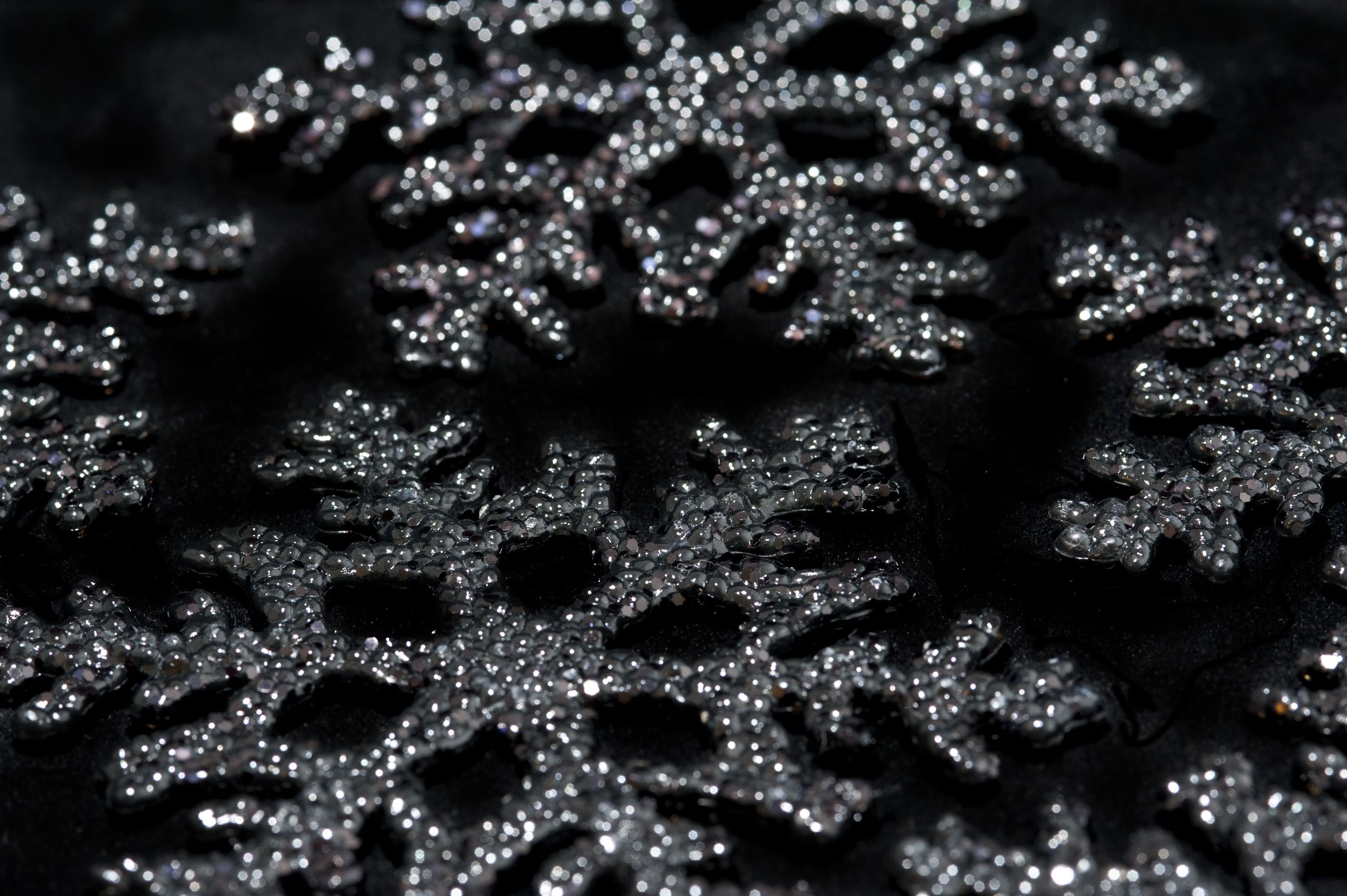 Fiocchi di neve glitter neri, 3000x1996 WQXGA, Desktop