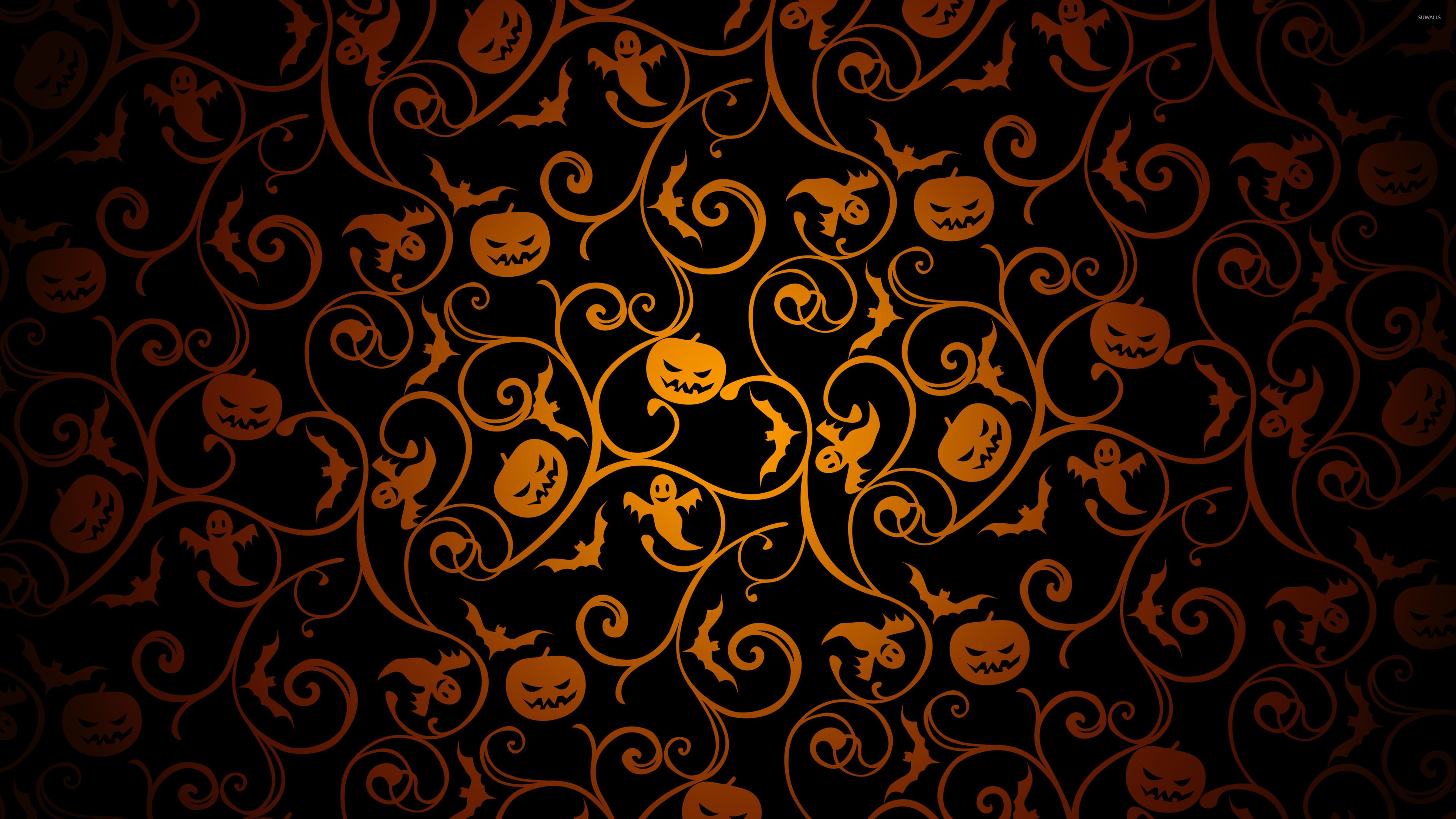 Pattern Halloween nero arancione, 3840x2160 Ultra HD, 4K TV