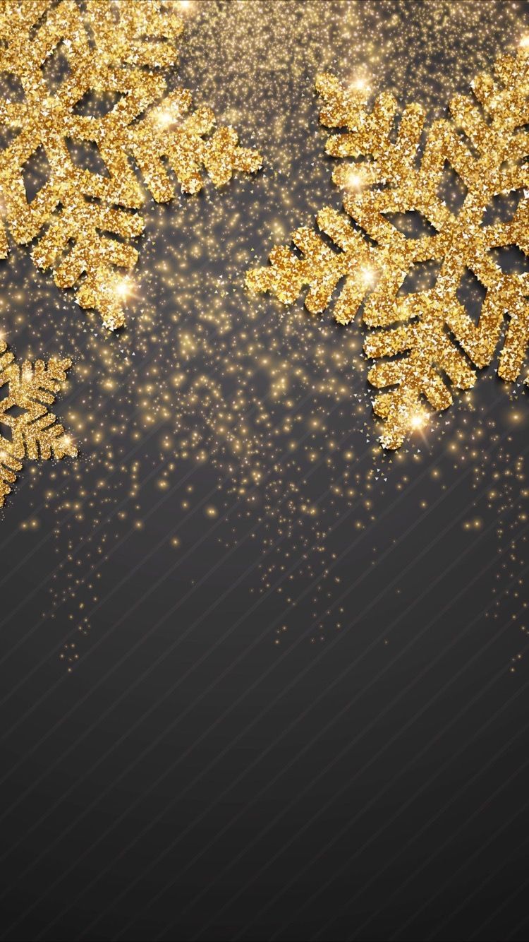 Fiocchi di neve dorati glitter, 750x1334 Full HD Verticale, Smartphone