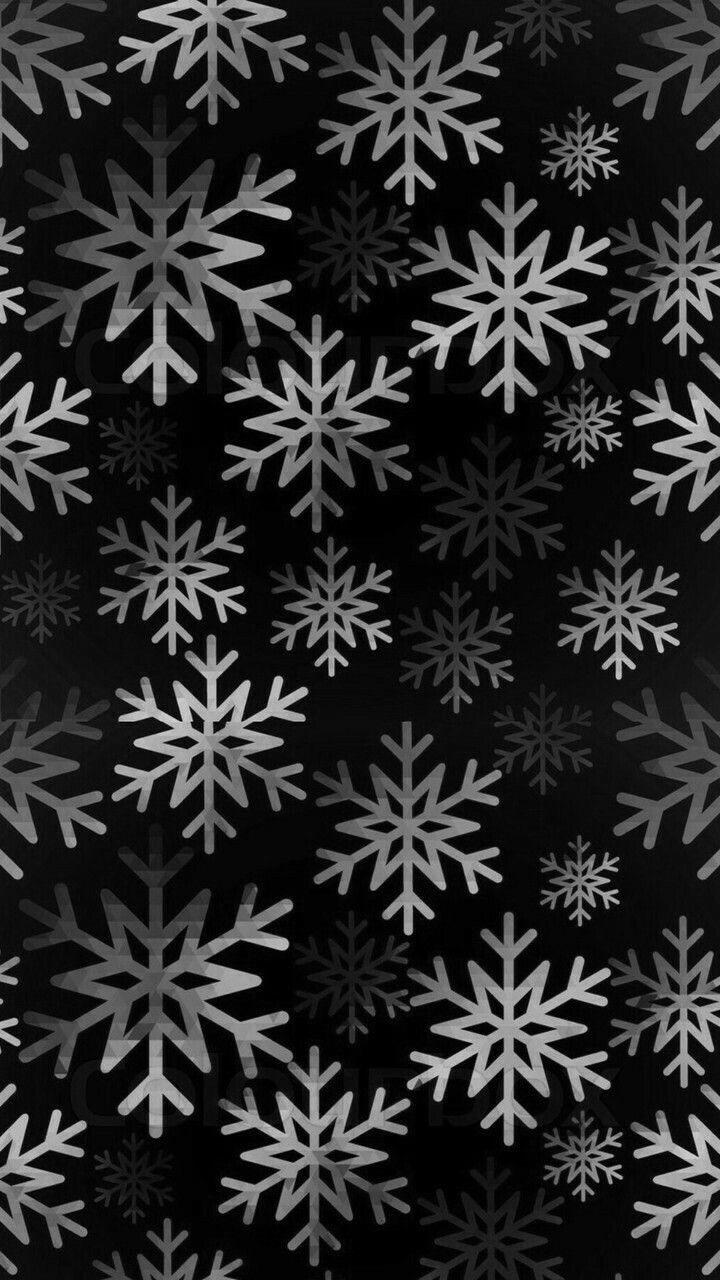 Fiocchi di neve grigi su nero, 720x1280 Verticale, Telefono