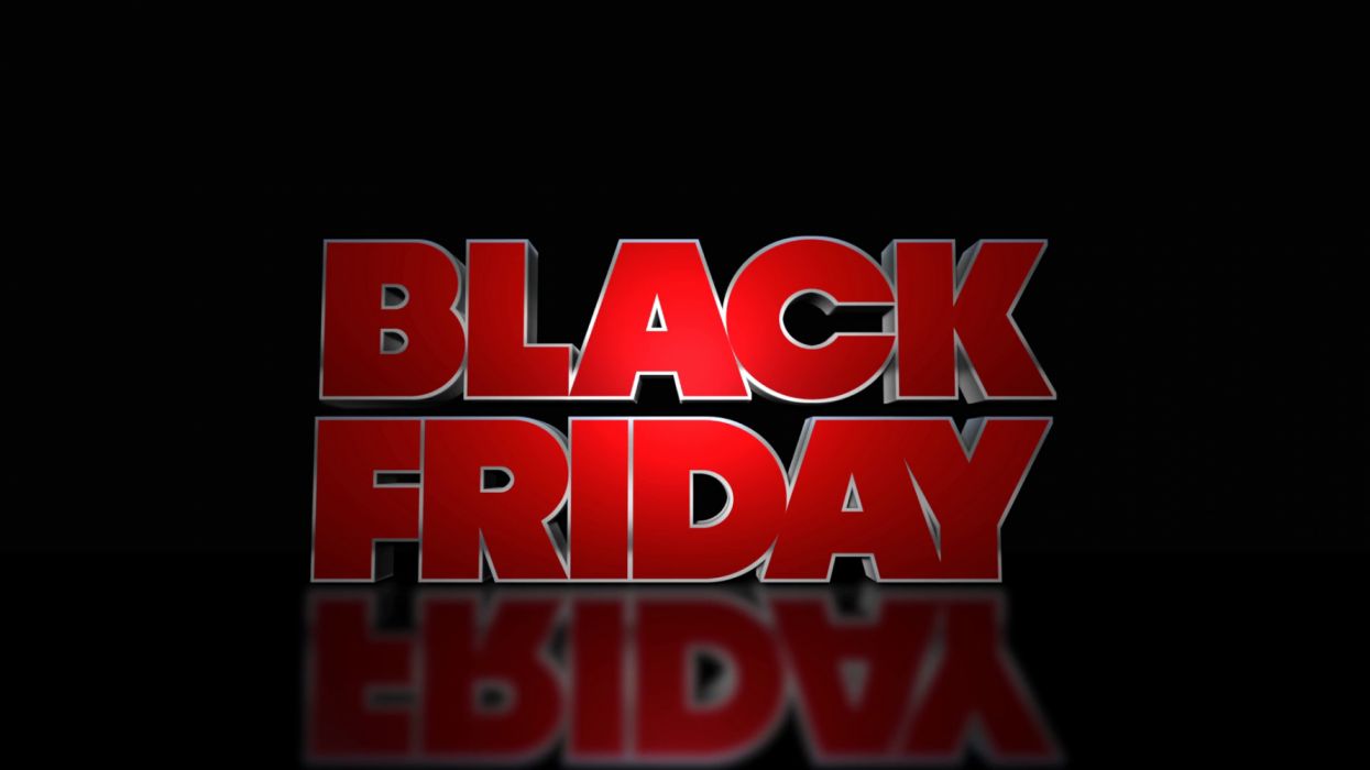 Testo Black Friday rosso 3D, 1245x700 HD, Desktop