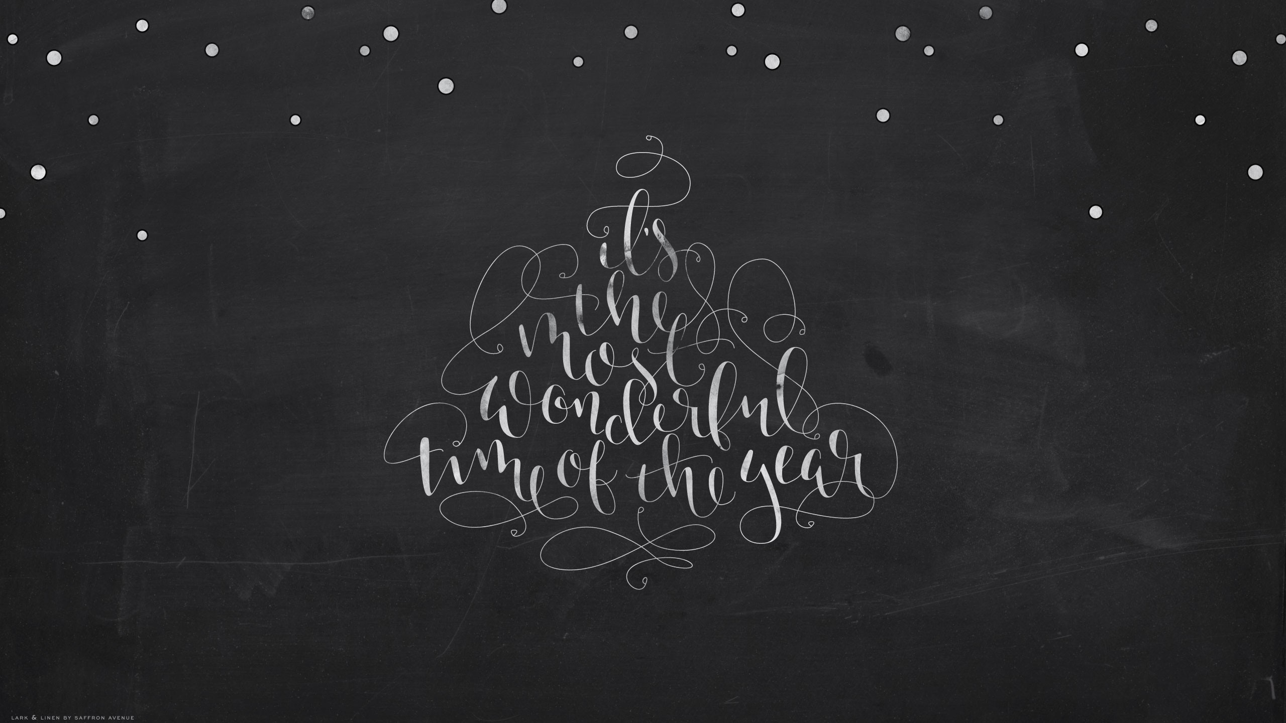 Scritta natalizia calligrafica su nero, 2560x1440 QHD, Laptop