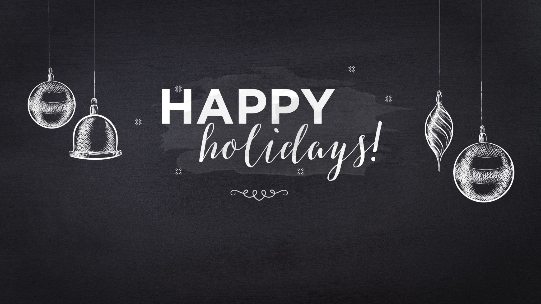 Happy Holidays lavagna nera, 2048x1152 alta risoluzione, Desktop