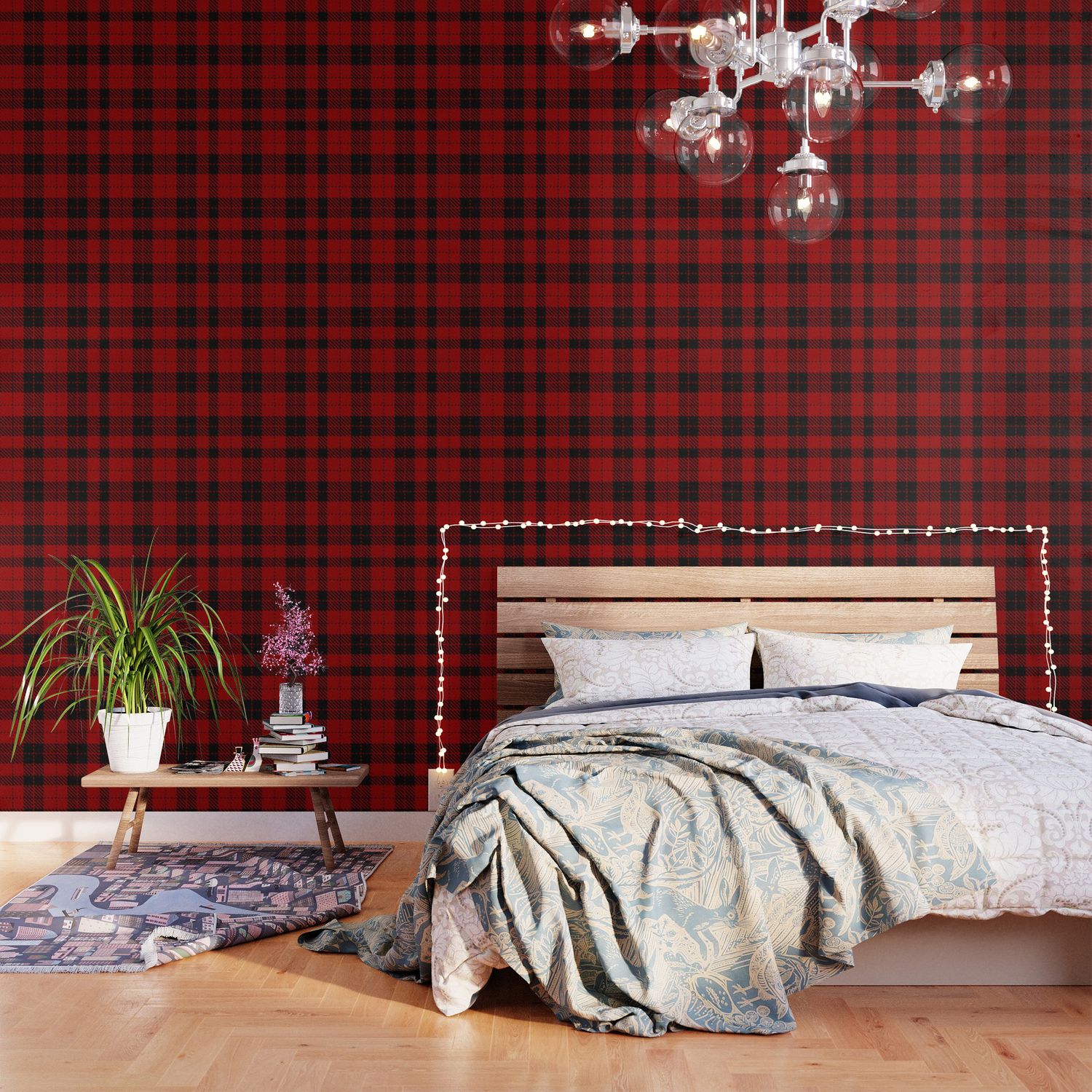 Camera con tartan rosso nero, 1500x1500 720p, Laptop