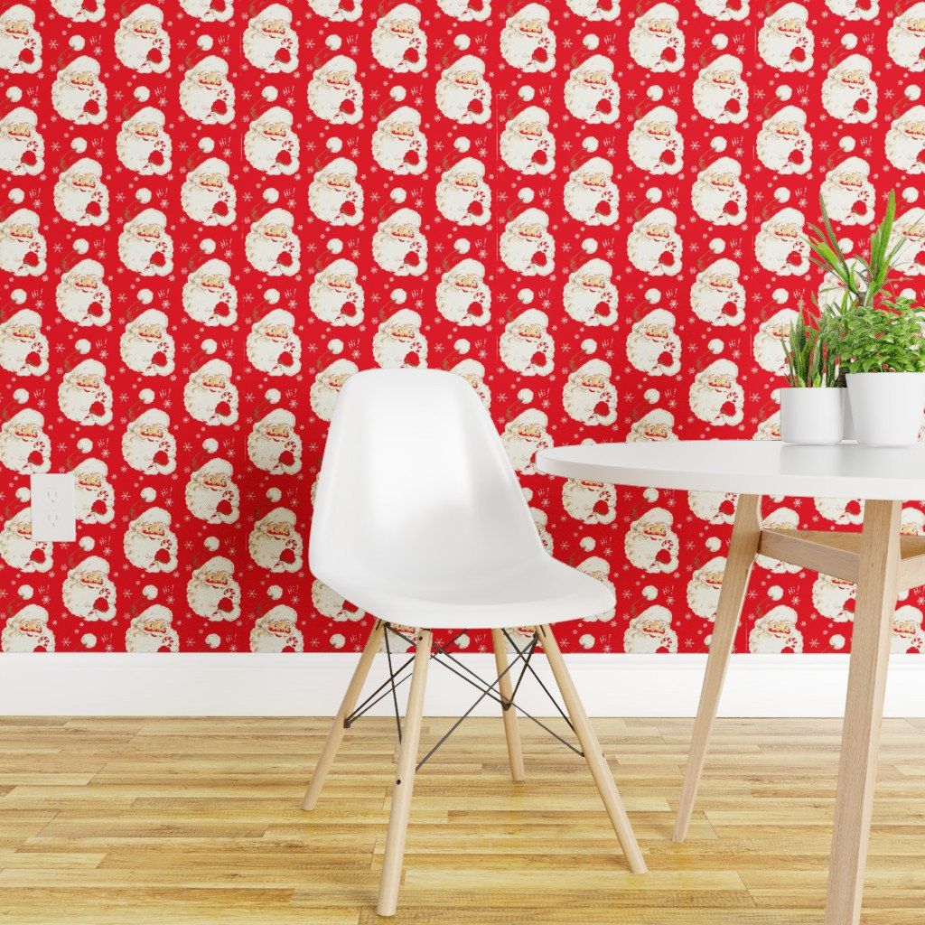 Babbo Natale vintage rosso pattern, 1024x1024 HD, Desktop