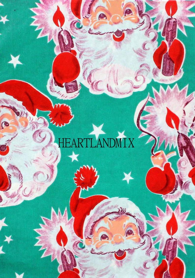Babbo Natale vintage con candele, 794x1134 Verticale, Mobile
