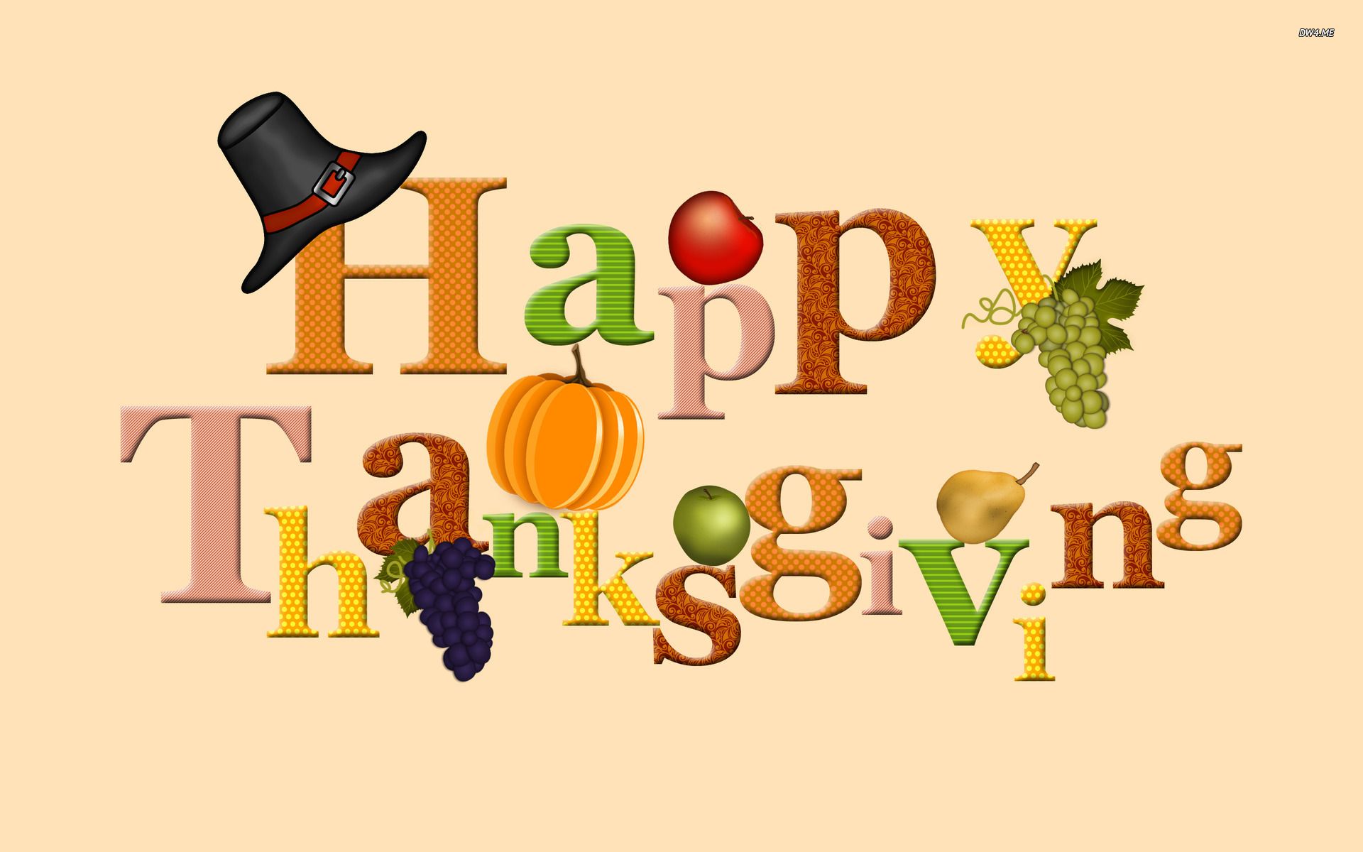 Scritta colorata Happy Thanksgiving, 1920x1200 Full HD+ WUXGA, Laptop
