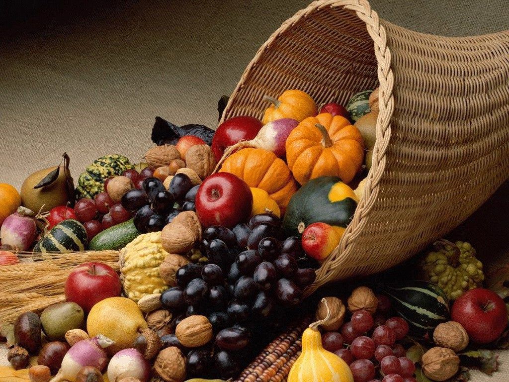 Cornucopia con frutta e zucche, 1024x768 HD, Desktop