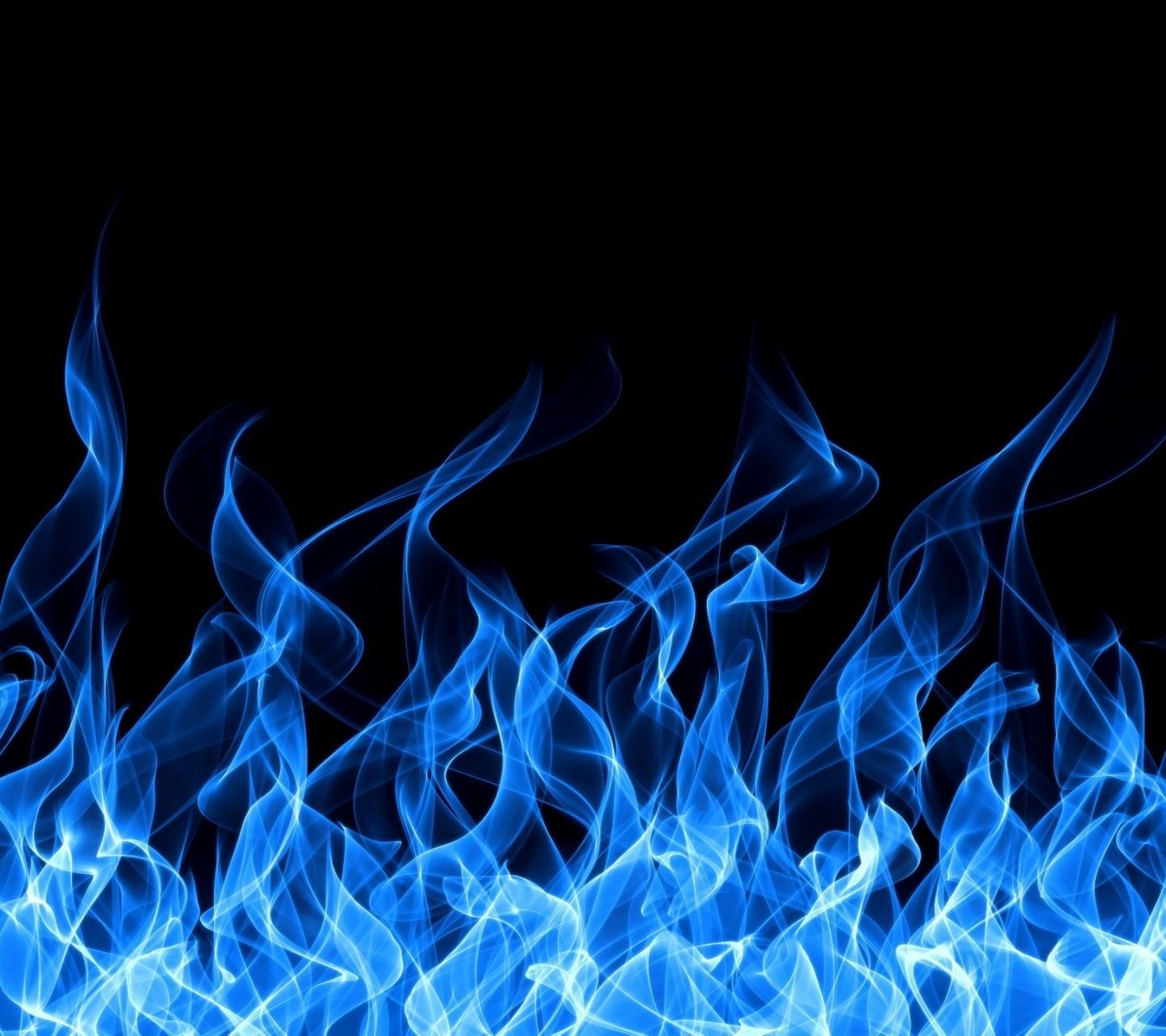Fiamme blu su nero, 1440x1280 HD, Desktop
