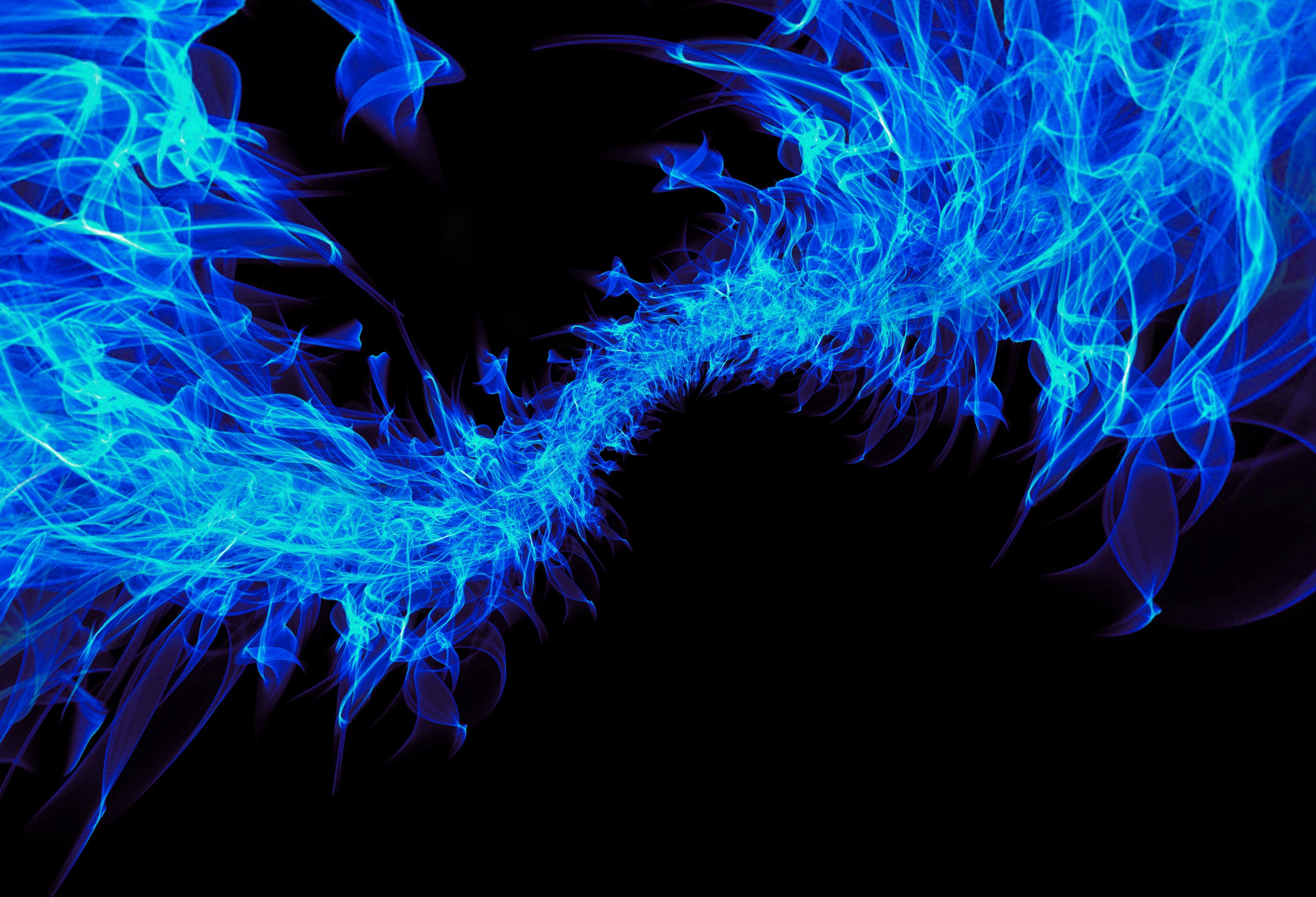 Fiamme blu astratte 3D, 4900x3339 4K Ultra HD, Monitor 4K