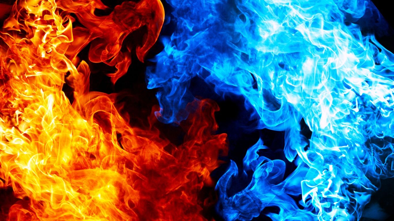 Fiamme rosse e blu, 1366x768 HD, Desktop