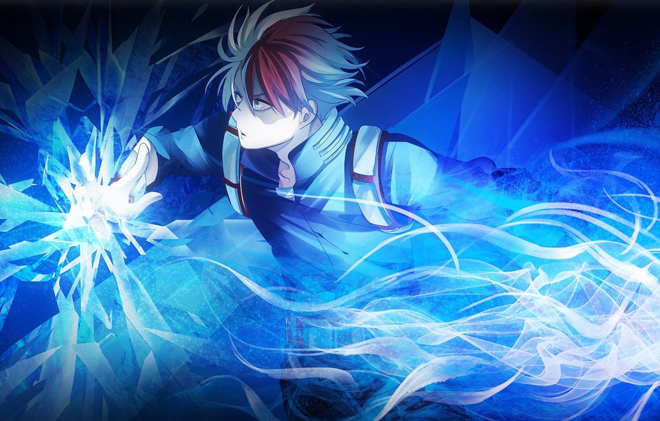 Todoroki fiamme blu, My Hero Academia, anime shonen, 1332x850 720p, Laptop