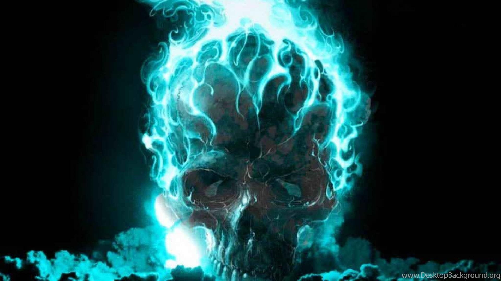 Teschio con fiamme blu, 1920x1080 1080p, Desktop