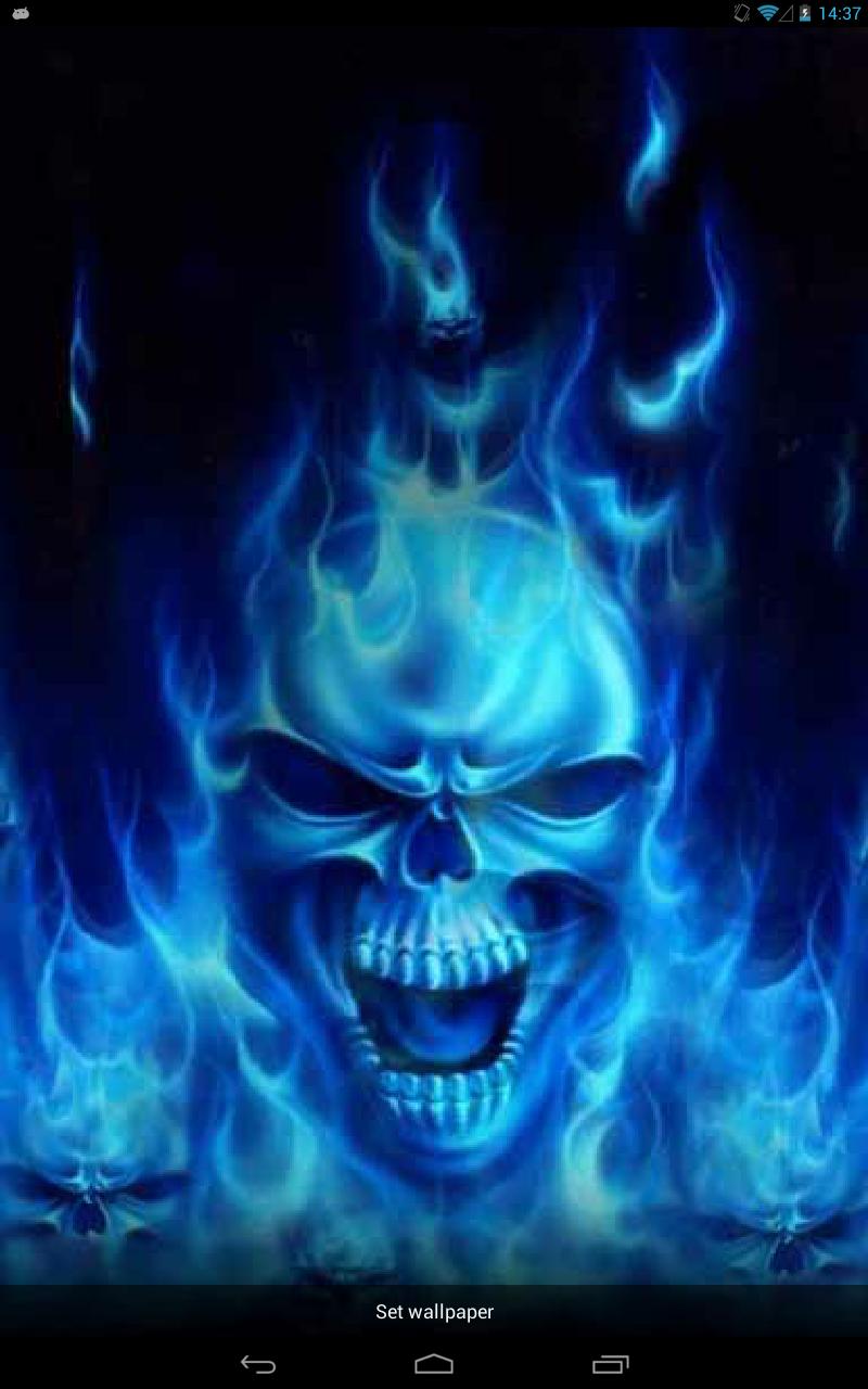 Teschi con fiamme blu, 800x1280 Full HD Verticale, Smartphone