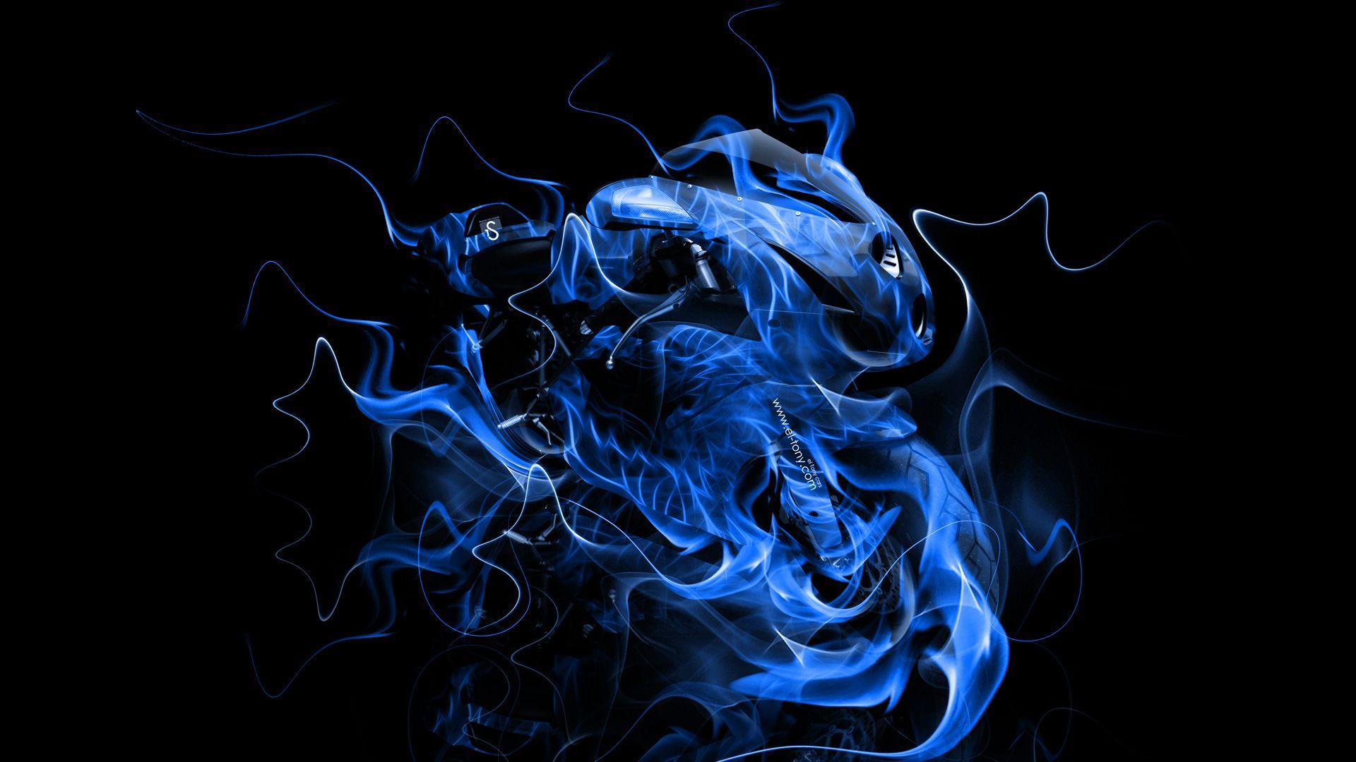 Fiamme blu astratte, 1920x1080 1080p, PC