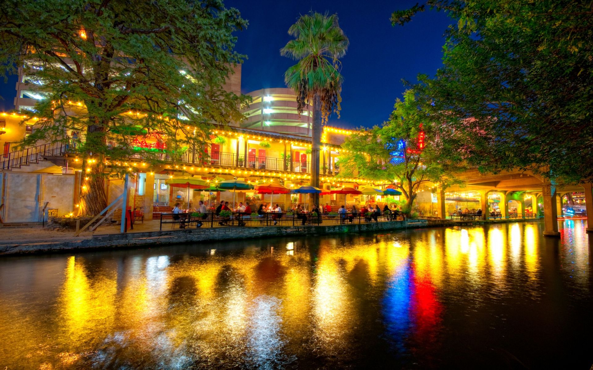 River Walk San Antonio notturno, 1920x1200 WUXGA, PC