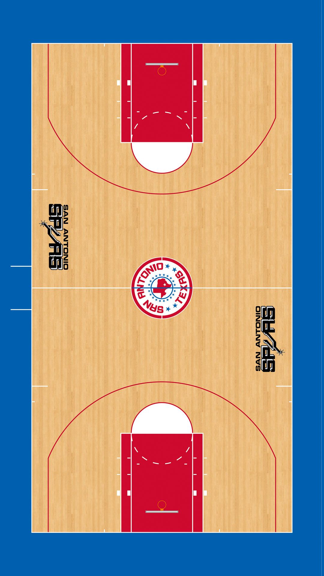 Campo basket San Antonio Spurs, 1080x1920 Verticale, Telefono