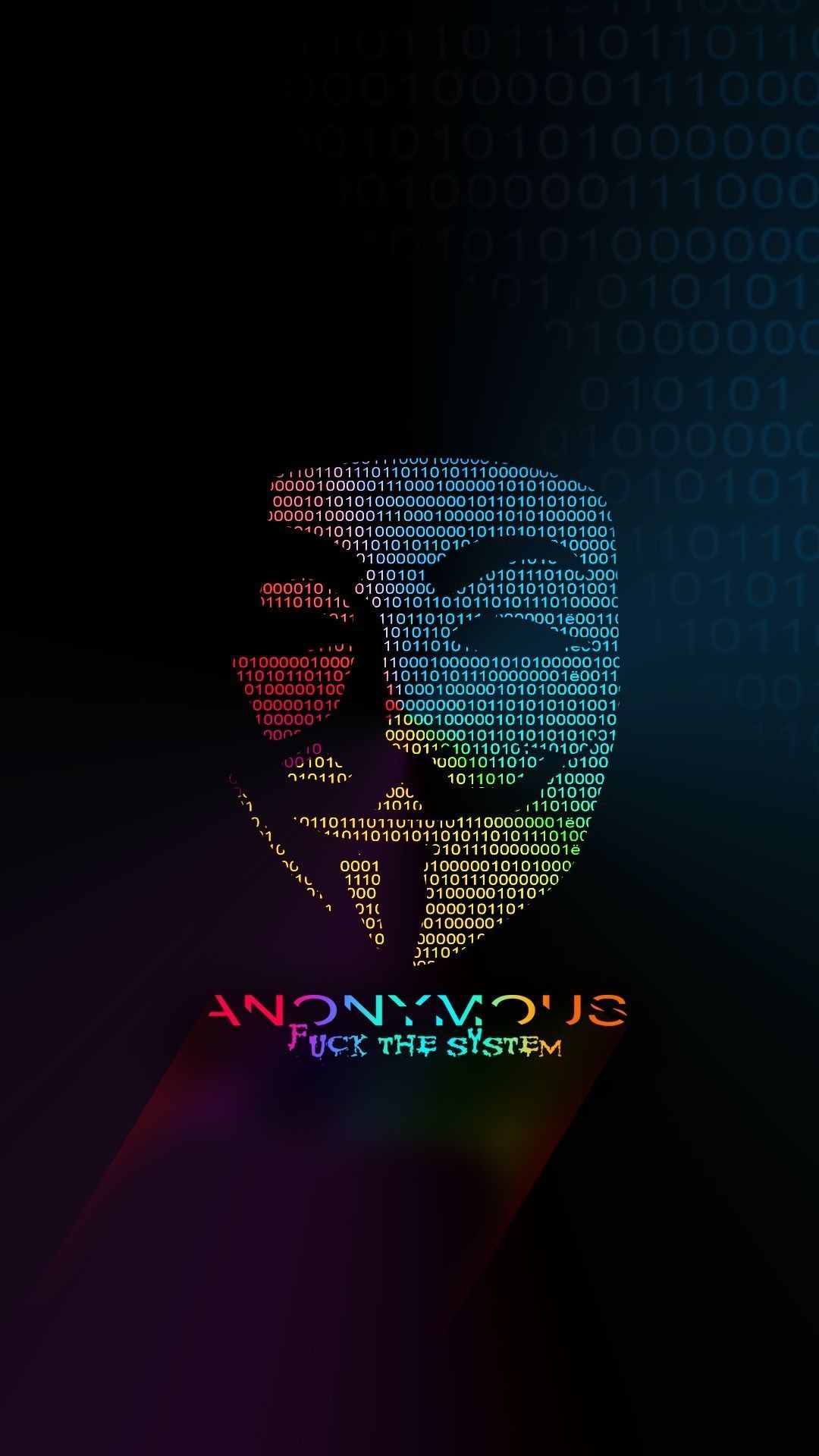 Maschera Anonymous codice colorato, 1080x1920 Verticale, Samsung Galaxy