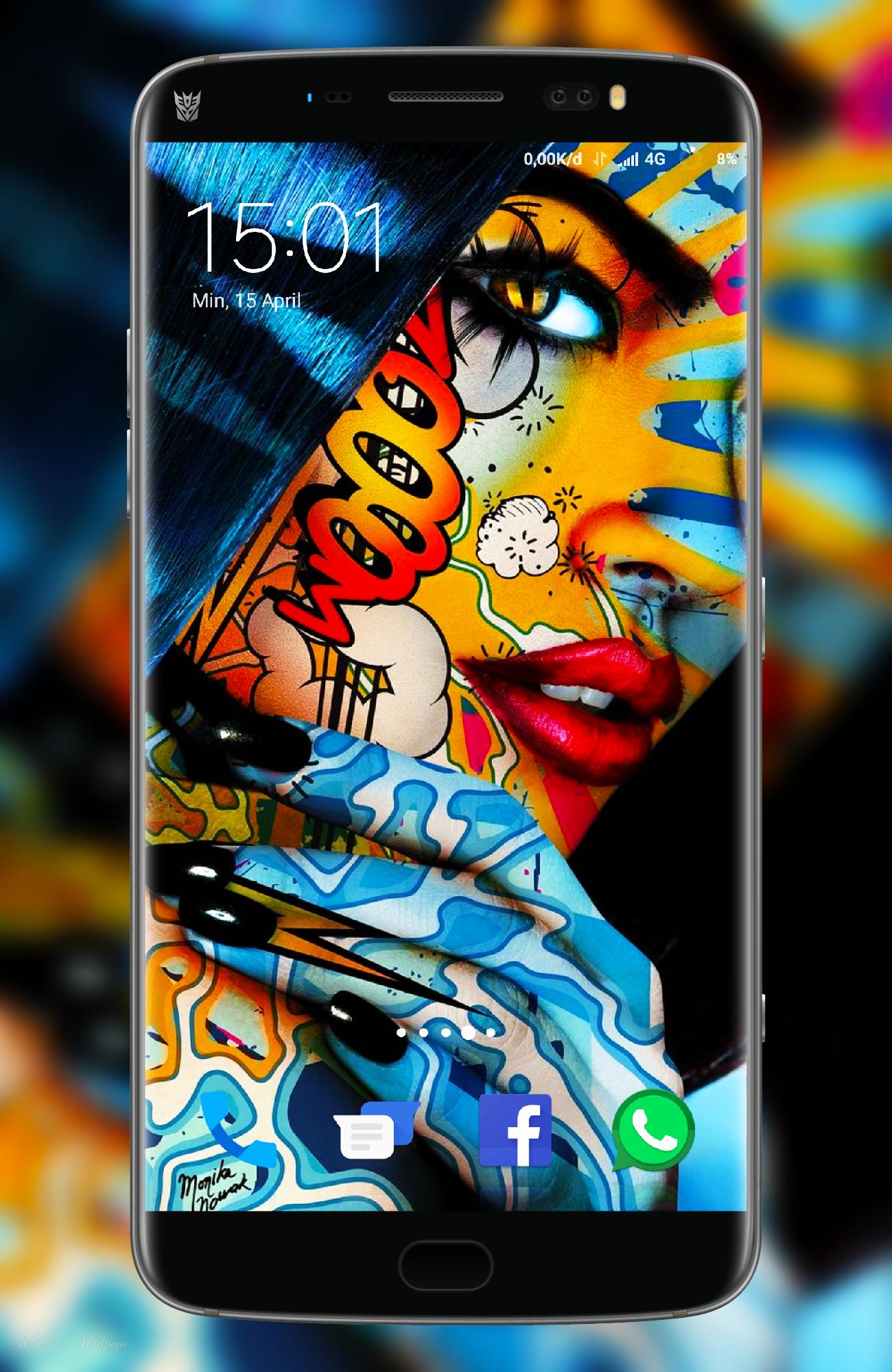 Donna tatuata stile grafico, 1242x2208 Verticale, POCO