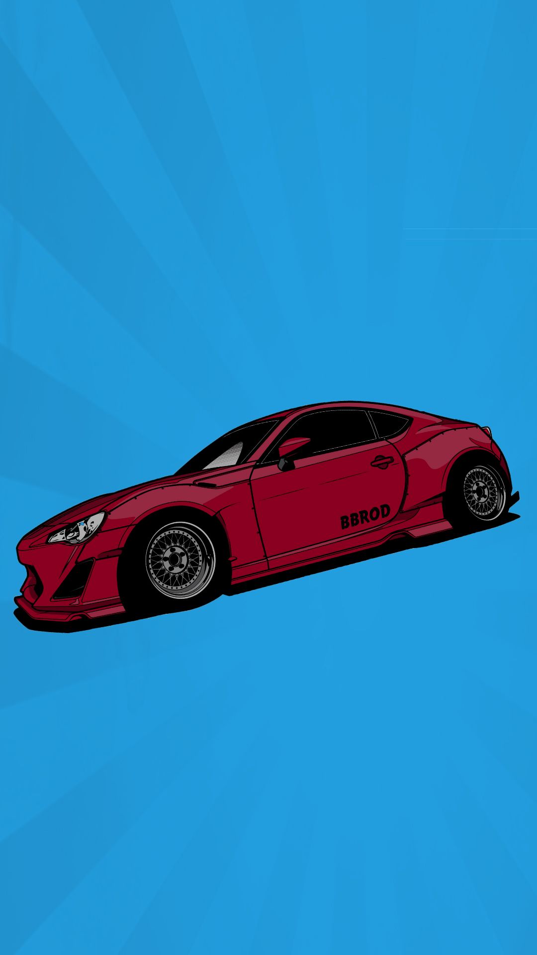 Auto sportiva rossa disegno, 1080x1920 Verticale, Mobile
