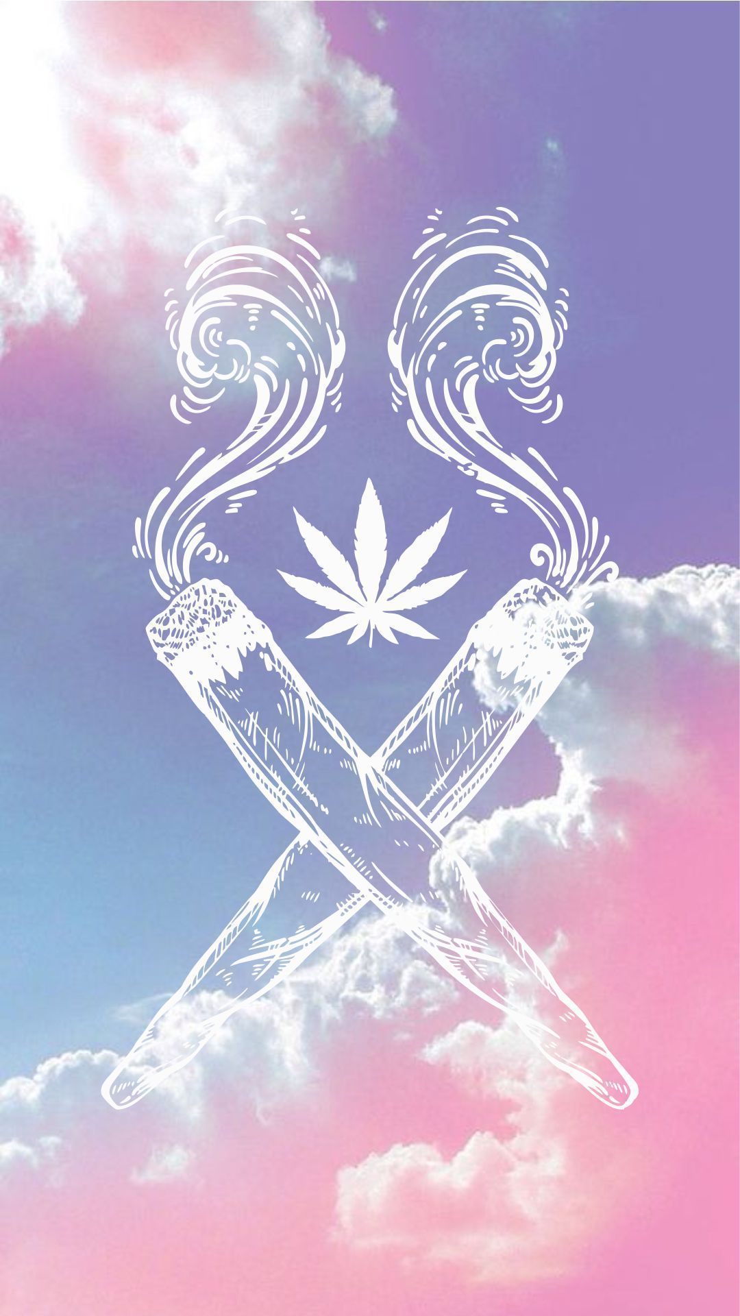 Spinelli incrociati foglia cannabis, 1080x1920 Verticale, Telefono