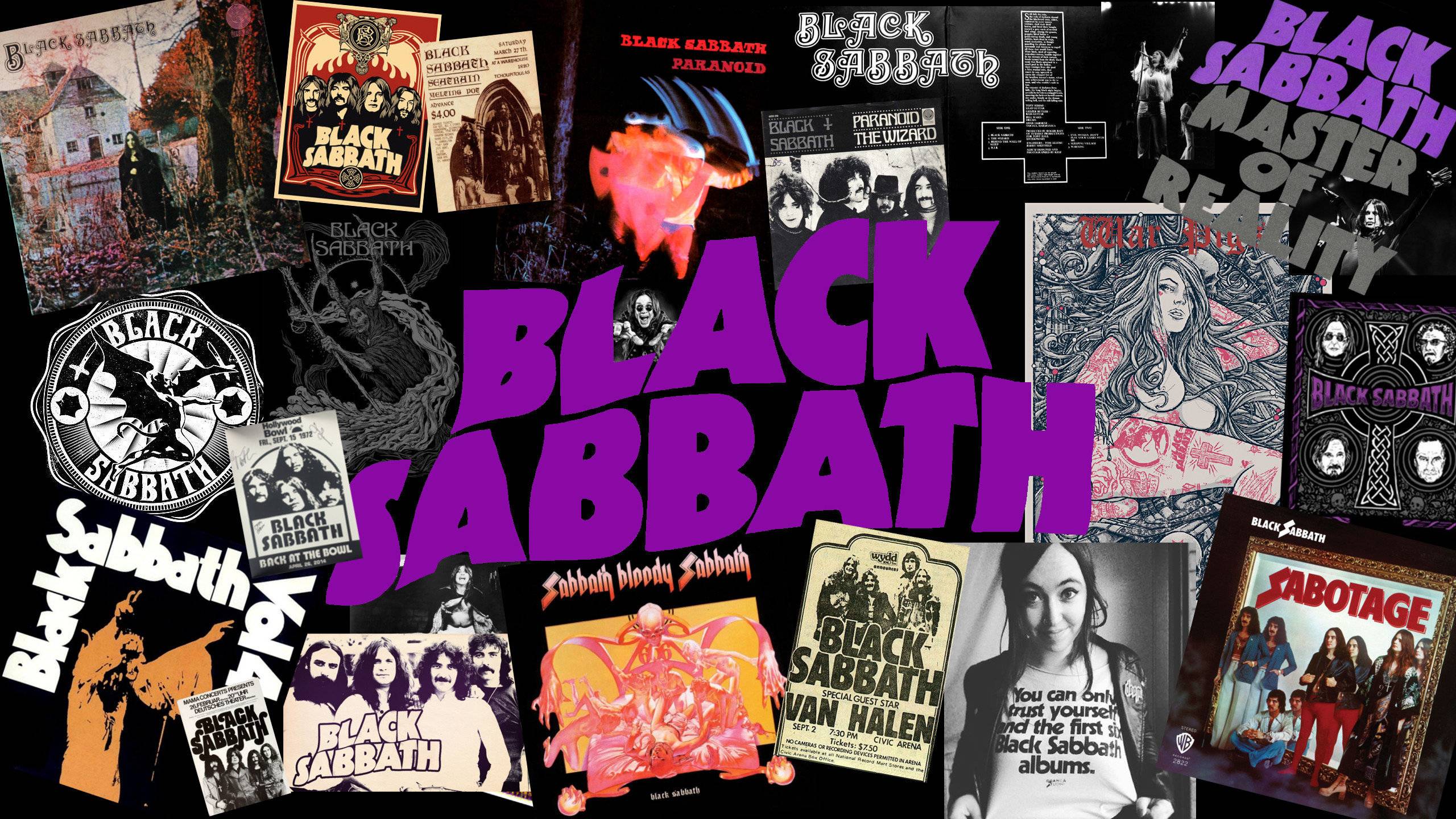 Collage copertine album Black Sabbath, 2560x1440 2K QHD, PC