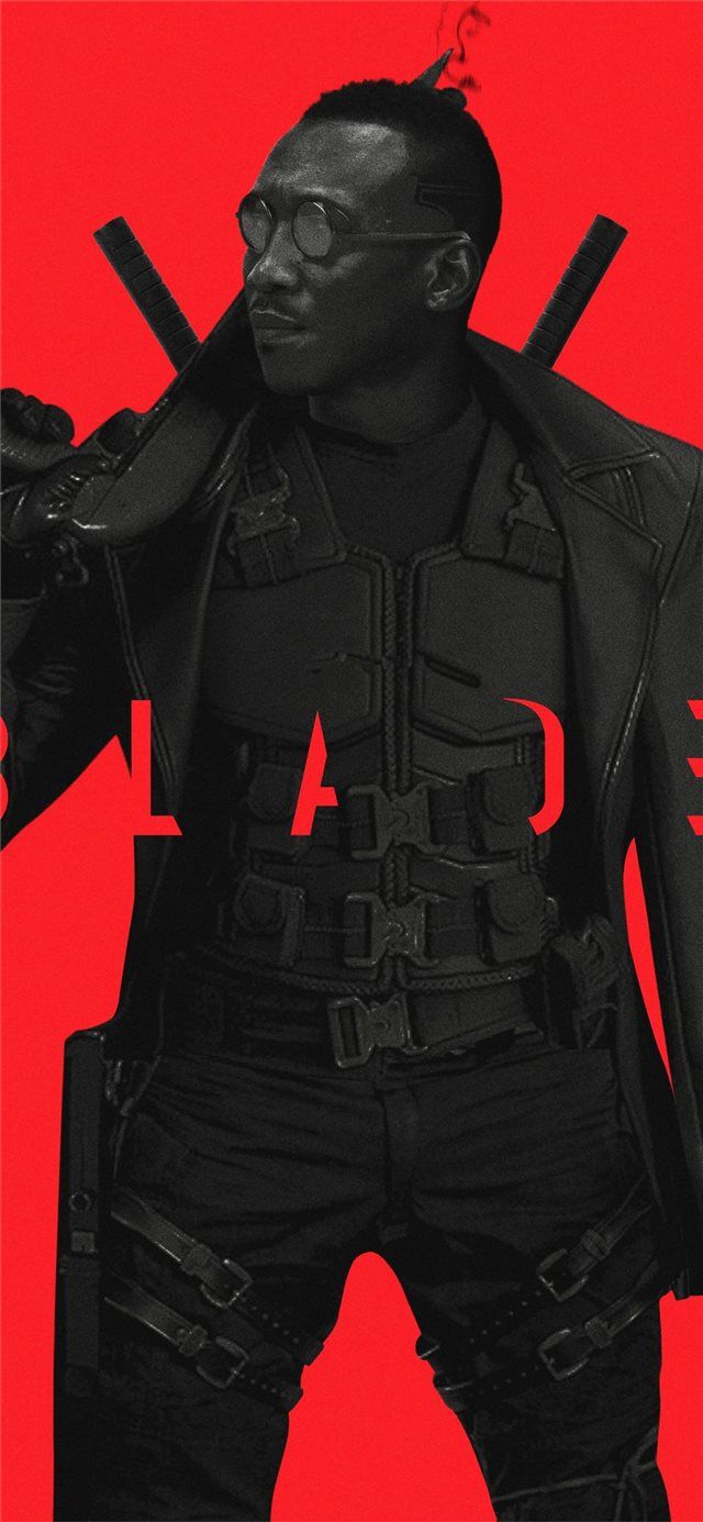 Blade personaggio Marvel sfondo rosso, supereroi, 640x1385 Verticale, Telefono