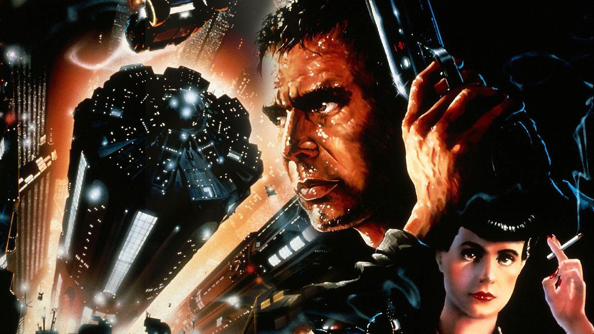 Poster Blade Runner personaggi città, 1920x1080 Full HD, Desktop